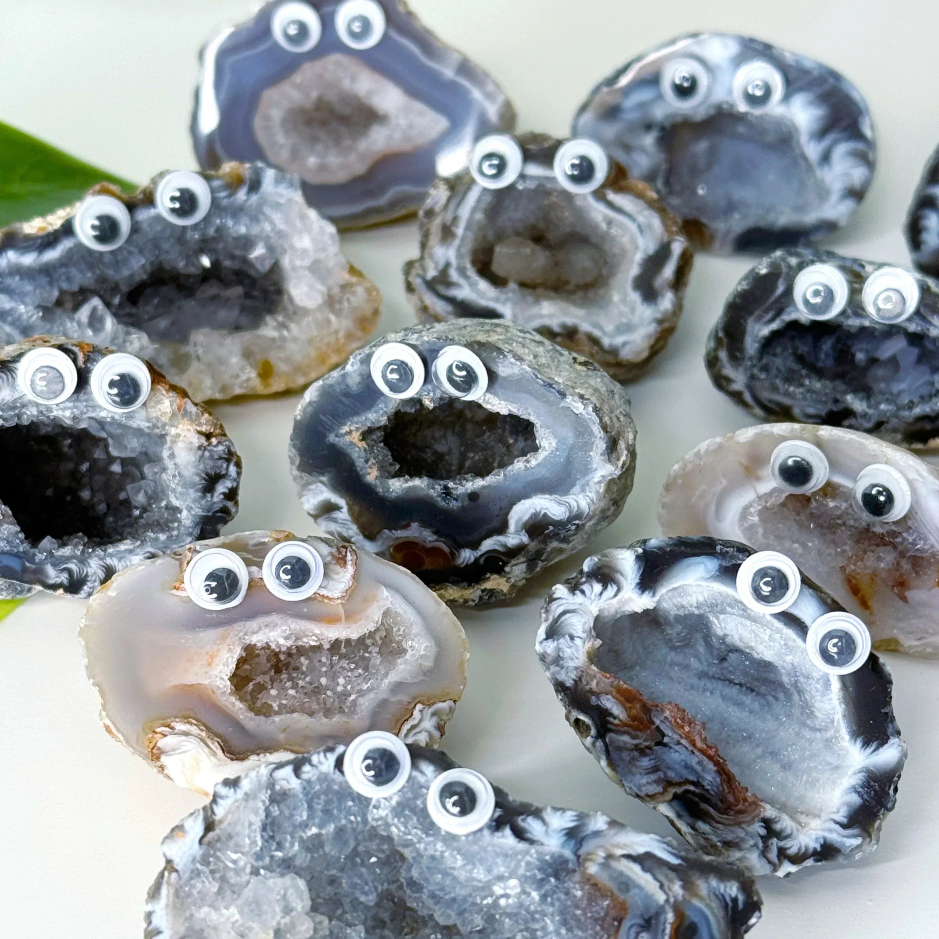 HEALING BUDDY - agate, crystal buddy, druzy agate, geode, googly agate, googly eye, googly eye agate, healing buddy, holiday vibes, oco geode, pocket crystal, pocket crystals, pocket stone - The Mineral Maven