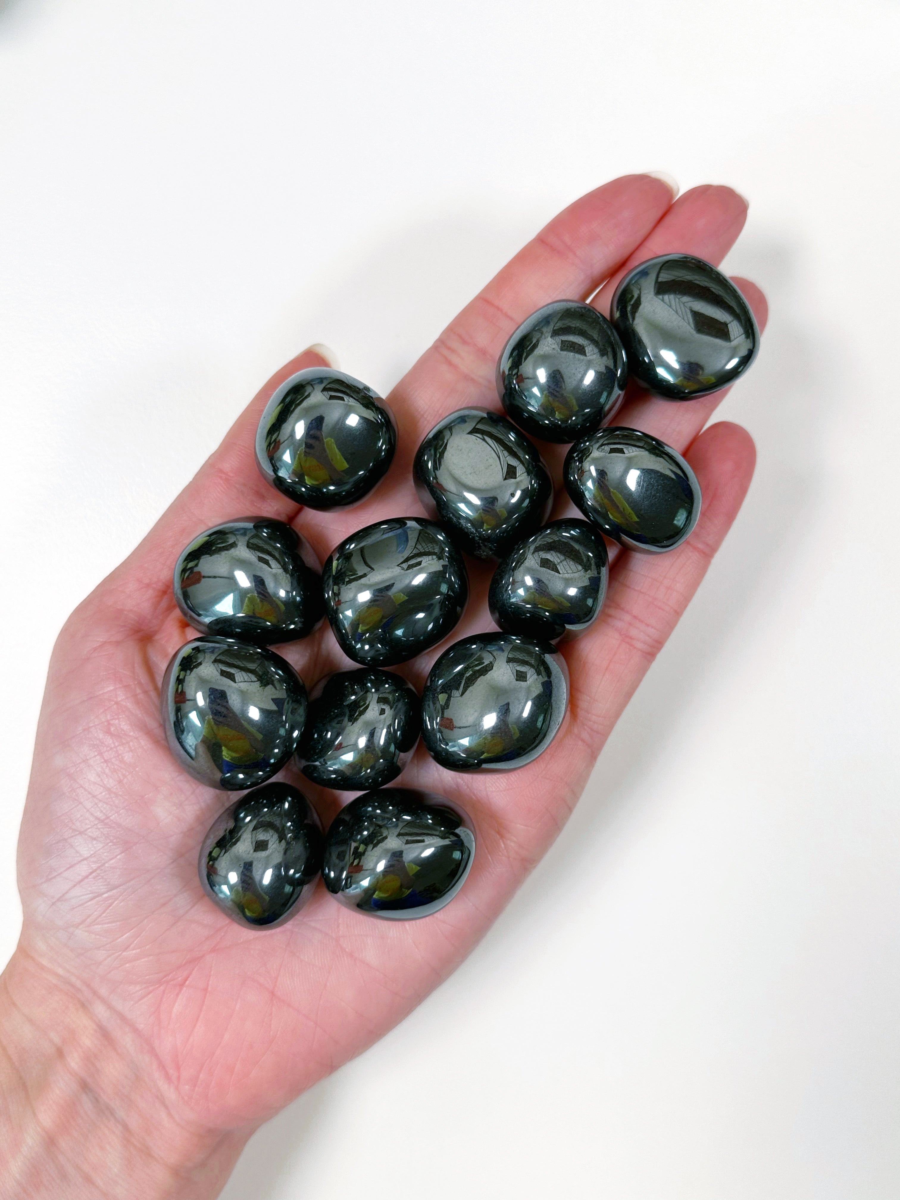 HEMATITE CHONK - 2025 vibes, 33 bday, Black Friday sale, chonk, end of year sale, focus gift bundle, hematite, holiday sale, pocket crystal, pocket stone, protection gift bundle, tumble, tumbled, tumbled stone - The Mineral Maven
