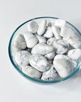 HOWLITE TUMBLE - 33 bday, 444 sale, Black Friday sale, bulk, calm gift bundle, emotional support, end of year sale, flash sale, holiday sale, howlite, new year sale, pocket crystal, tumble, tumbles, white - The Mineral Maven