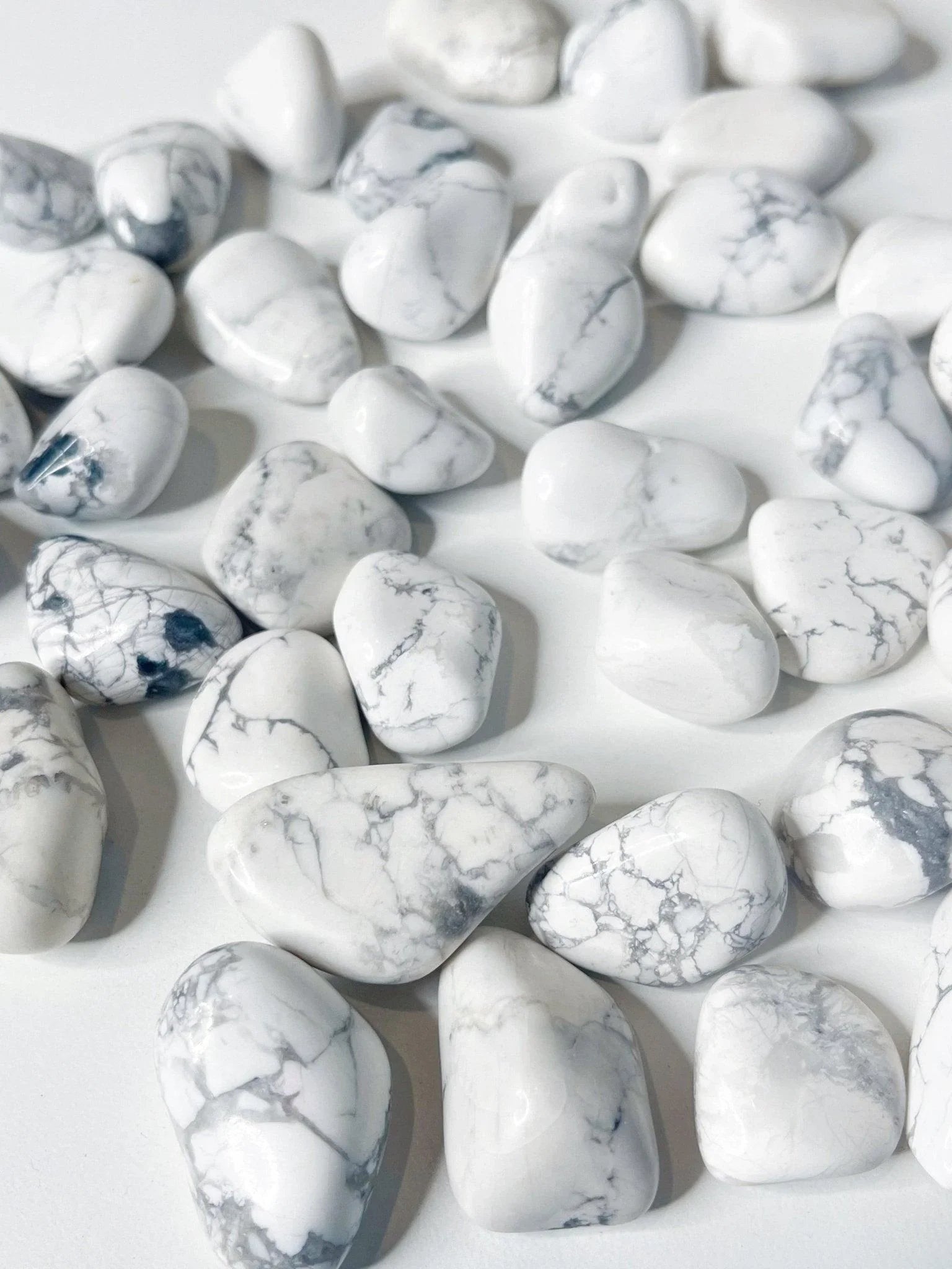 HOWLITE TUMBLE - 33 bday, 444 sale, Black Friday sale, bulk, calm gift bundle, emotional support, end of year sale, flash sale, holiday sale, howlite, new year sale, pocket crystal, tumble, tumbles, white - The Mineral Maven