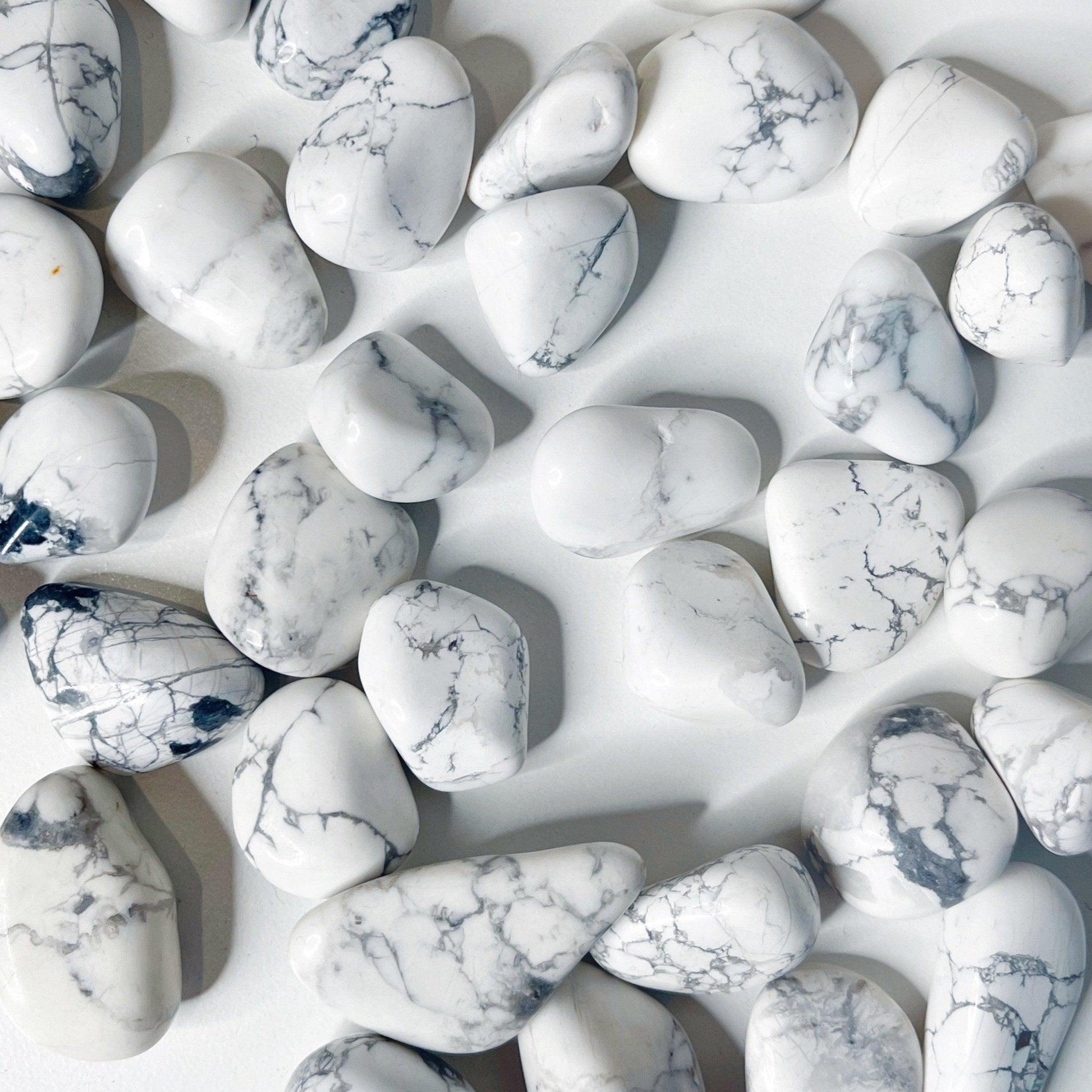 HOWLITE TUMBLE - 33 bday, 444 sale, Black Friday sale, bulk, calm gift bundle, emotional support, end of year sale, flash sale, holiday sale, howlite, new year sale, pocket crystal, tumble, tumbles, white - The Mineral Maven