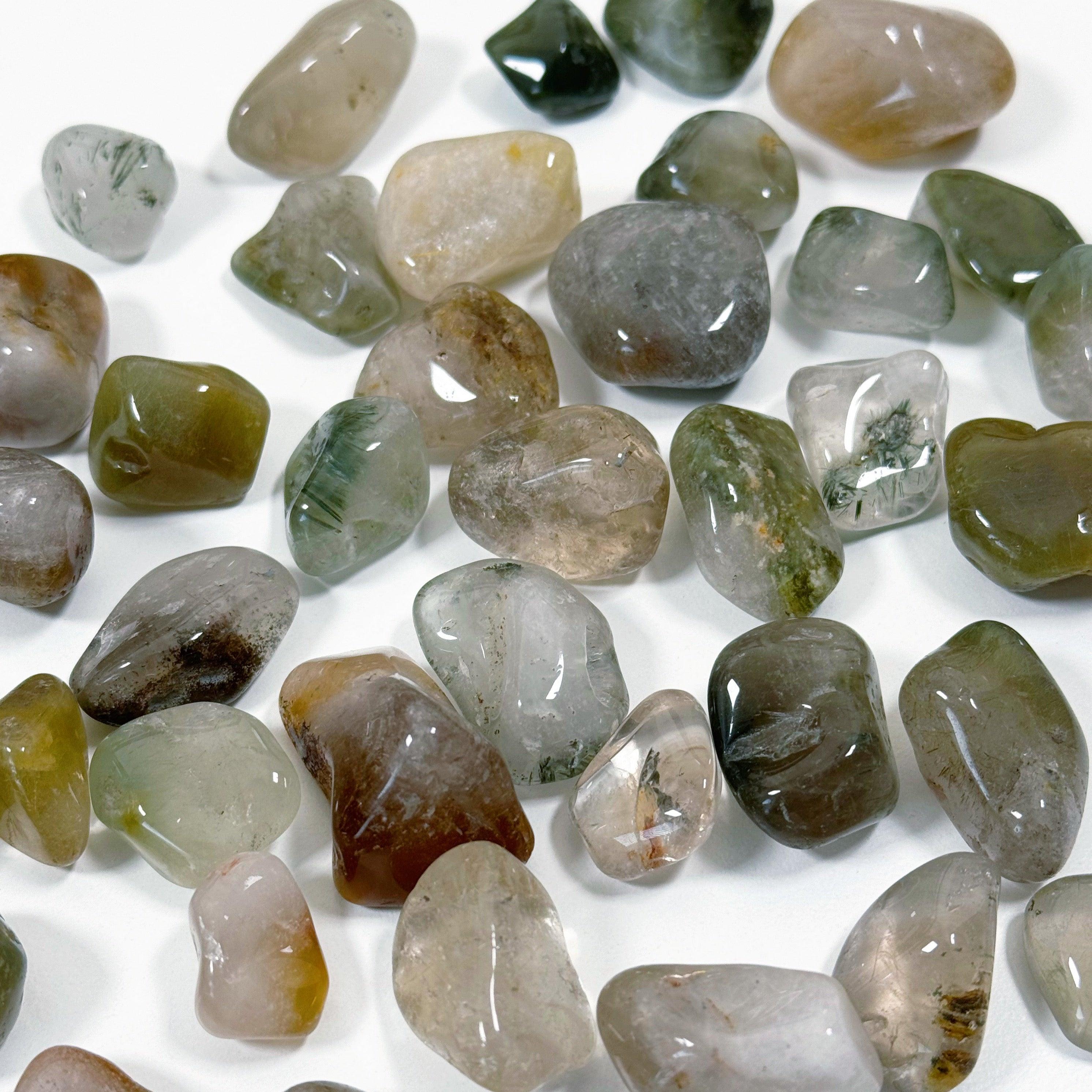 INCLUDED QUARTZ TUMBLE - Black Friday sale, garden quartz, included quartz, lodolite, pocket crystal, pocket crystals, pocket stone, quartz, tumble, tumbled, tumbled stone, tumbles - The Mineral Maven