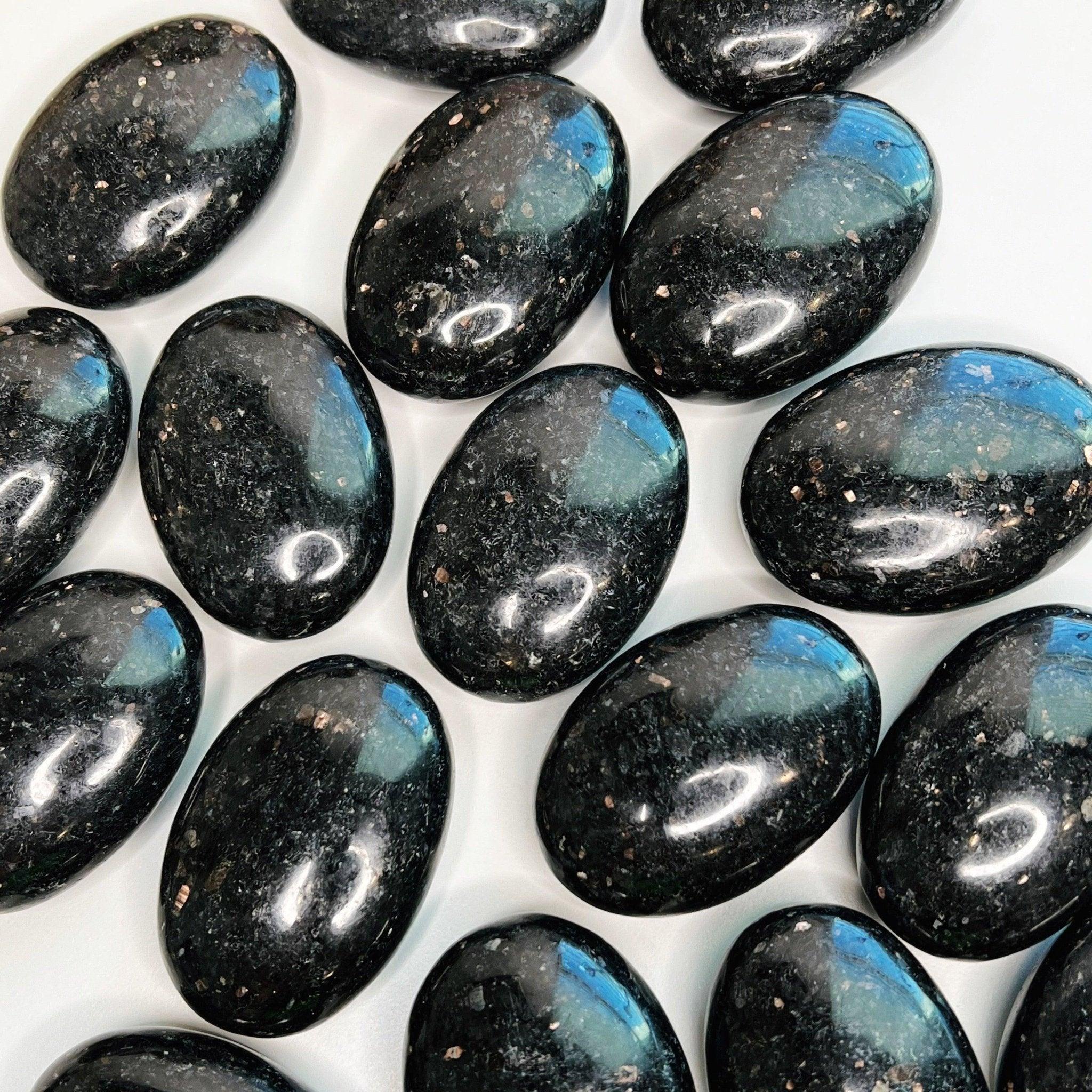 INDIAN NUUMITE (COPPERNITE) PALM STONE - 444 sale, coppernite, flash sale, indian nuumite, new year sale, nuumite, palm, palm stone, polished - The Mineral Maven