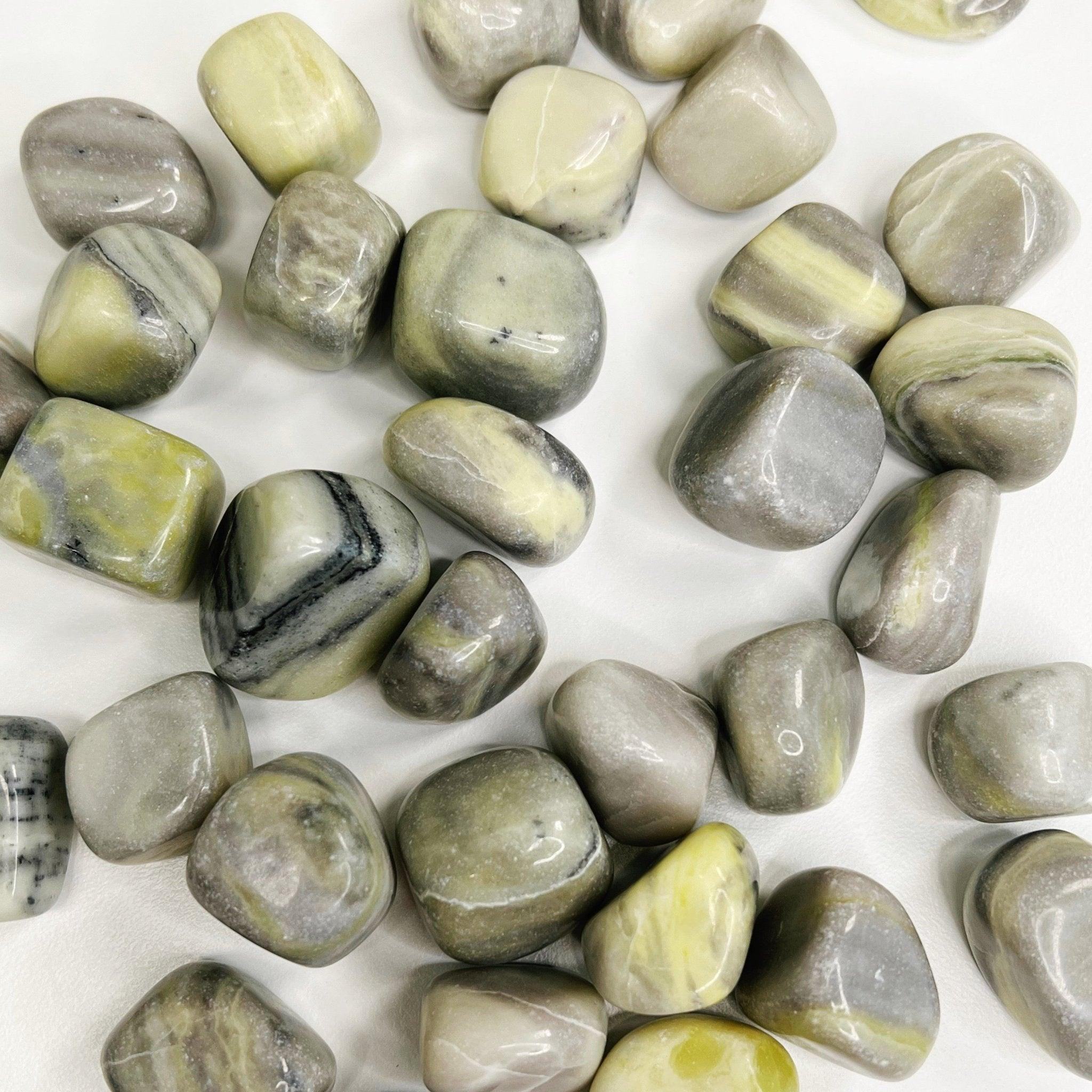 INFINITE SERPENTINE TUMBLE - 33 bday, 444 sale, chrysotile, emotional support, end of year sale, holiday sale, new year sale, pocket crystal, pocket crystals, pocket stone, serpentine, tumble, tumbled stone, tumbles - The Mineral Maven