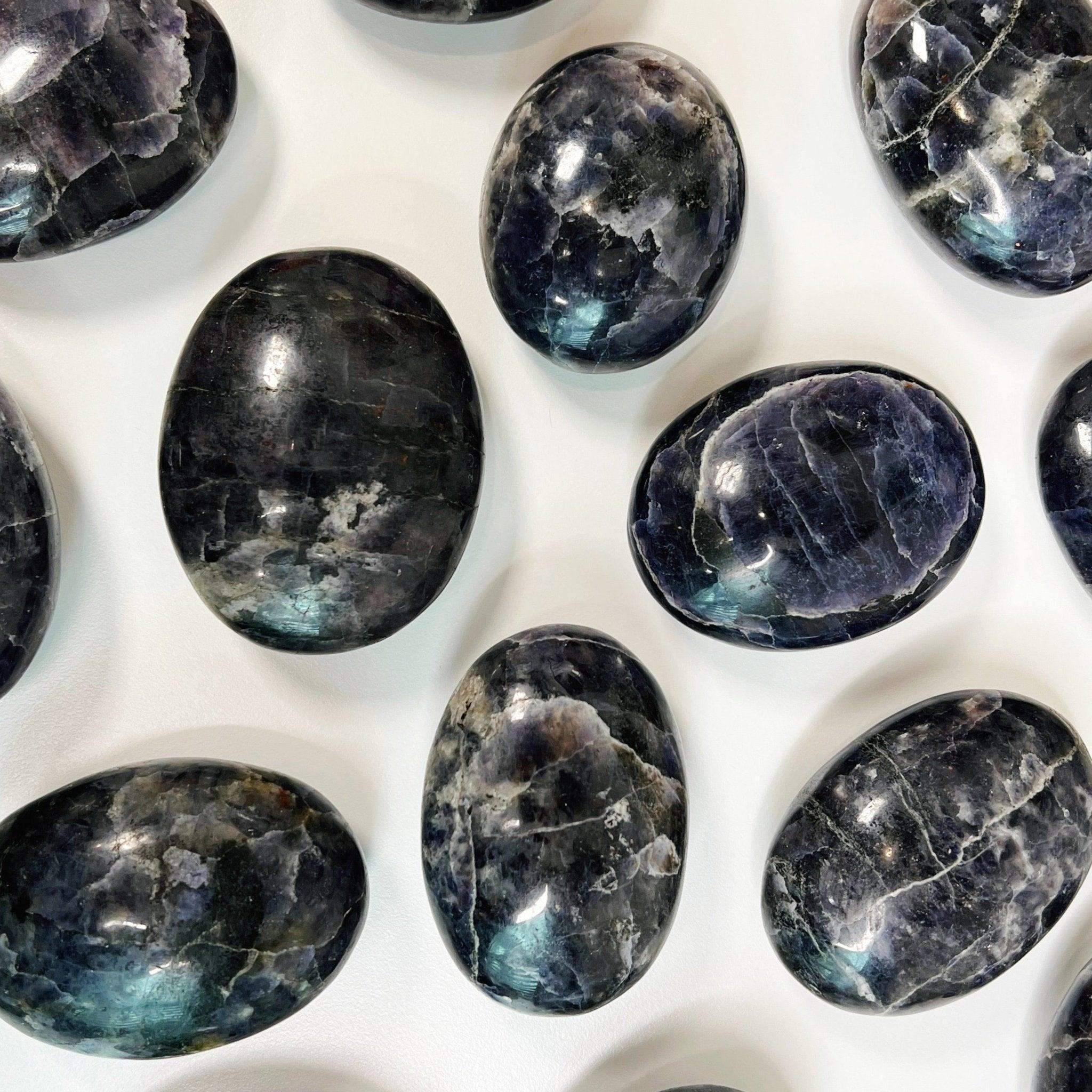 IOLITE PALM STONE - 33 bday, 444 sale, Black Friday sale, end of year sale, grief gift bundle, holiday sale, iolite, new year sale, palm stone, palmstone, tucson update - The Mineral Maven
