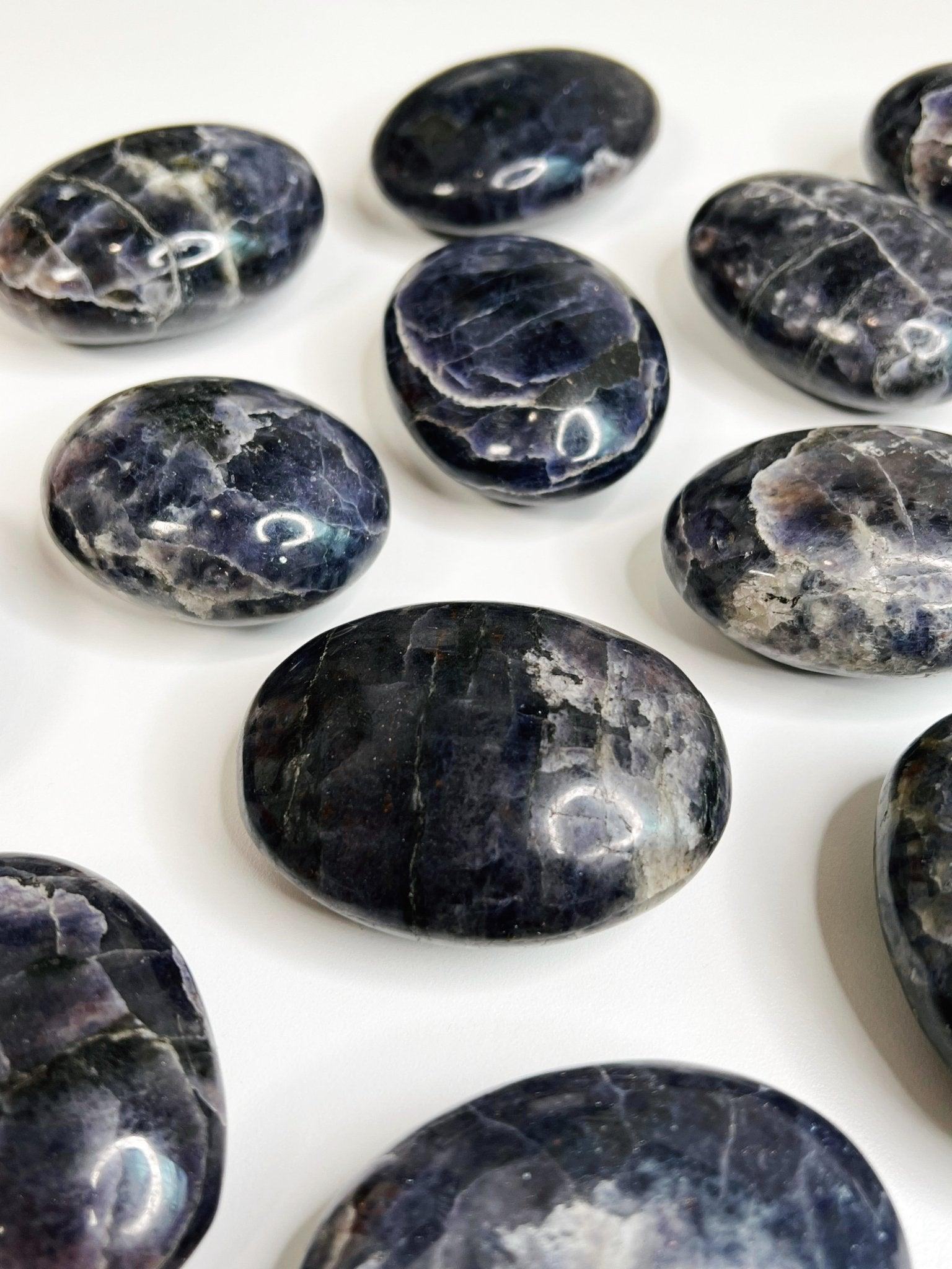 IOLITE PALM STONE - 33 bday, 444 sale, end of year sale, grief gift bundle, holiday sale, iolite, new year sale, palm stone, palmstone, tucson update - The Mineral Maven