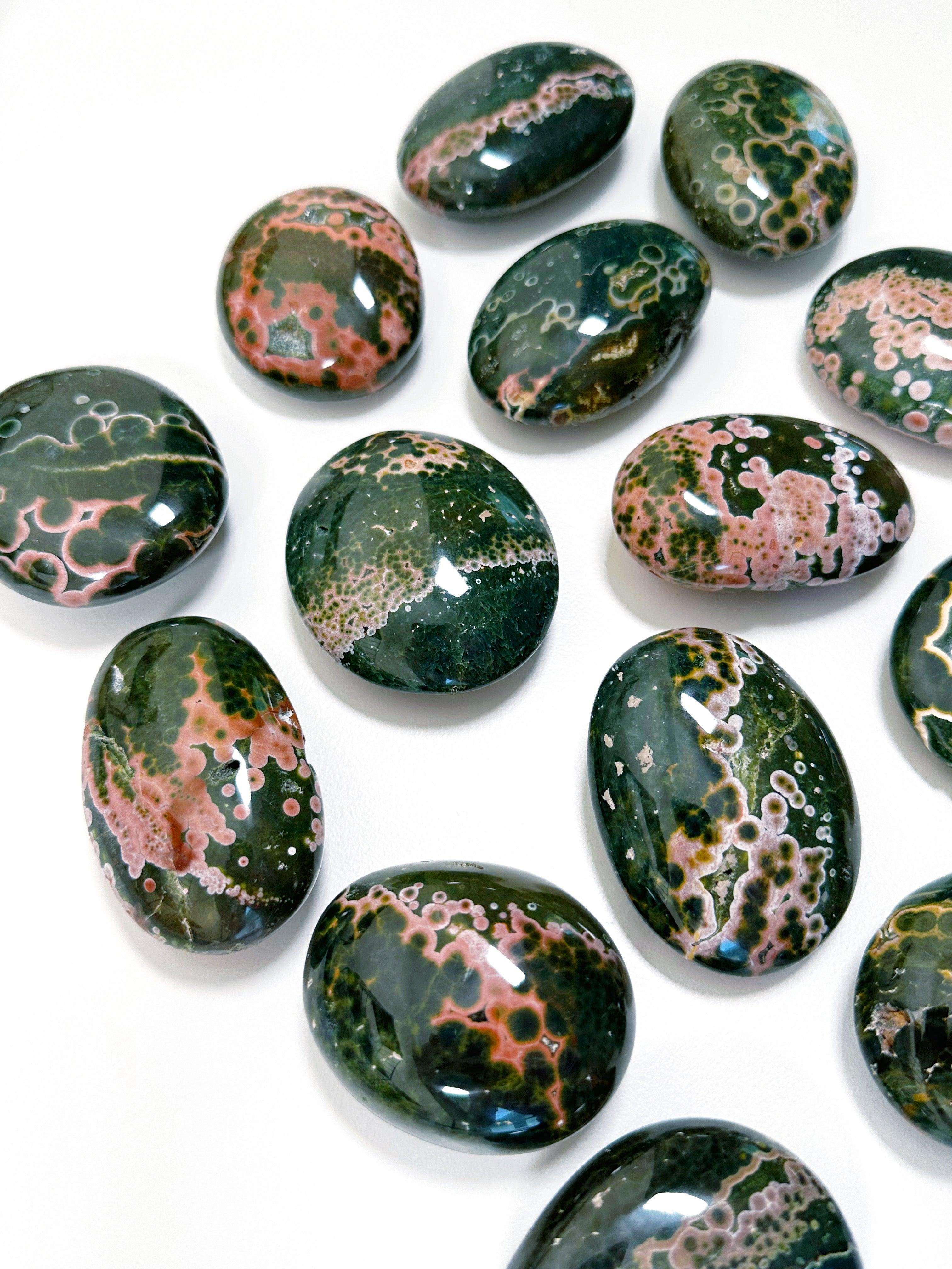 KABAMBY OCEAN JASPER PALM STONE (1st QUALITY) - emotional support, kabamby, kabamby ocean jasper, north carolina gem show, ocean jasper, palm stone, palmstone, recently added - The Mineral Maven