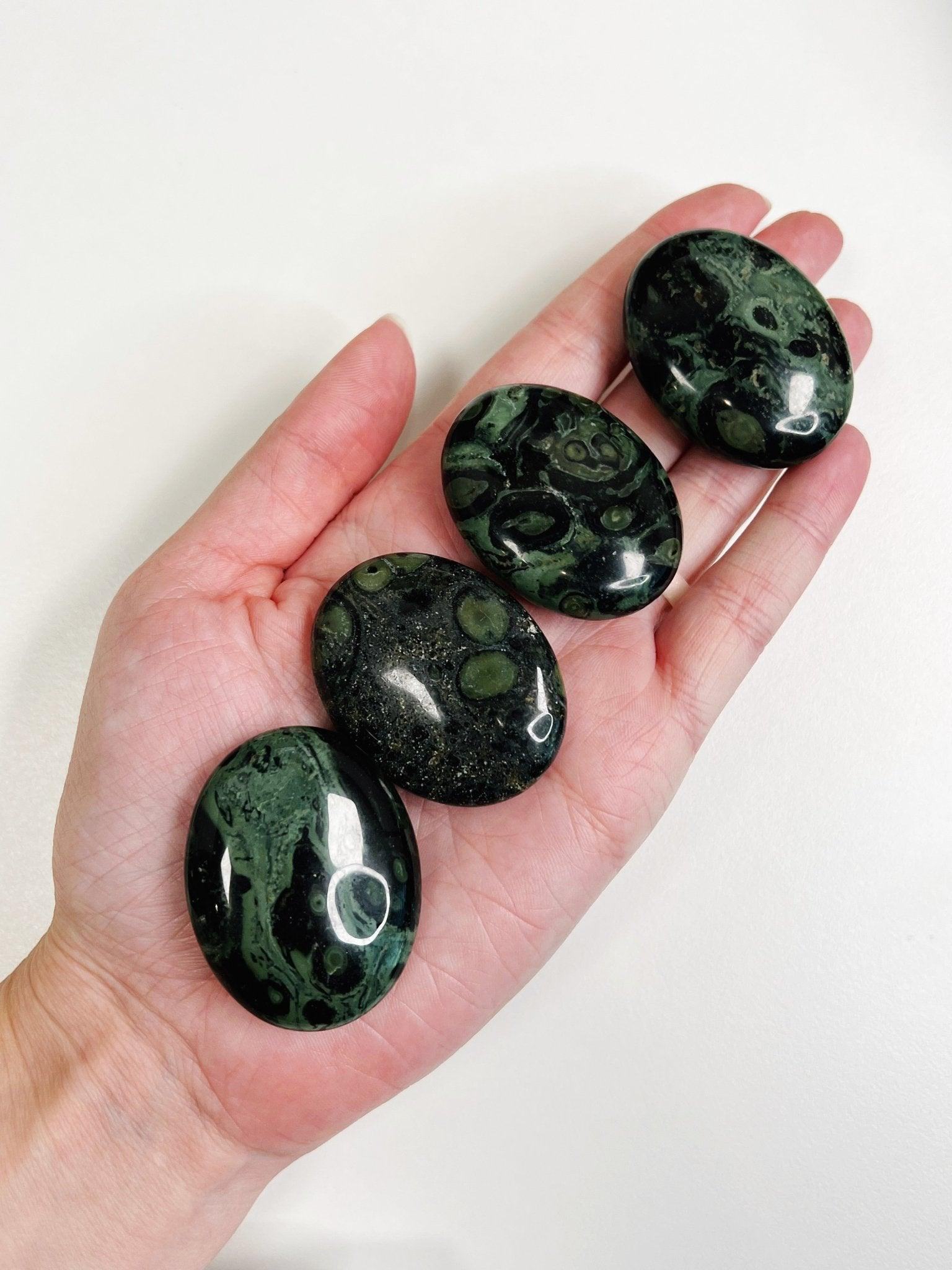 KAMBABA JASPER MINI PALM STONE - 33 bday, 444 sale, calm gift bundle, end of year sale, holiday sale, kambaba, kambaba jasper, new year sale, palmstone, pocket crystal, pocket stone - The Mineral Maven