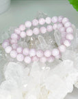 KUNZITE 8mm - HANDMADE CRYSTAL BRACELET - 8mm, bracelet, crystal bracelet, handmade bracelet, jewelry, kunzite, love gift bundle, market bracelet, pink, recently added, valentines bracelets, valentines vibes, Wearable - The Mineral Maven