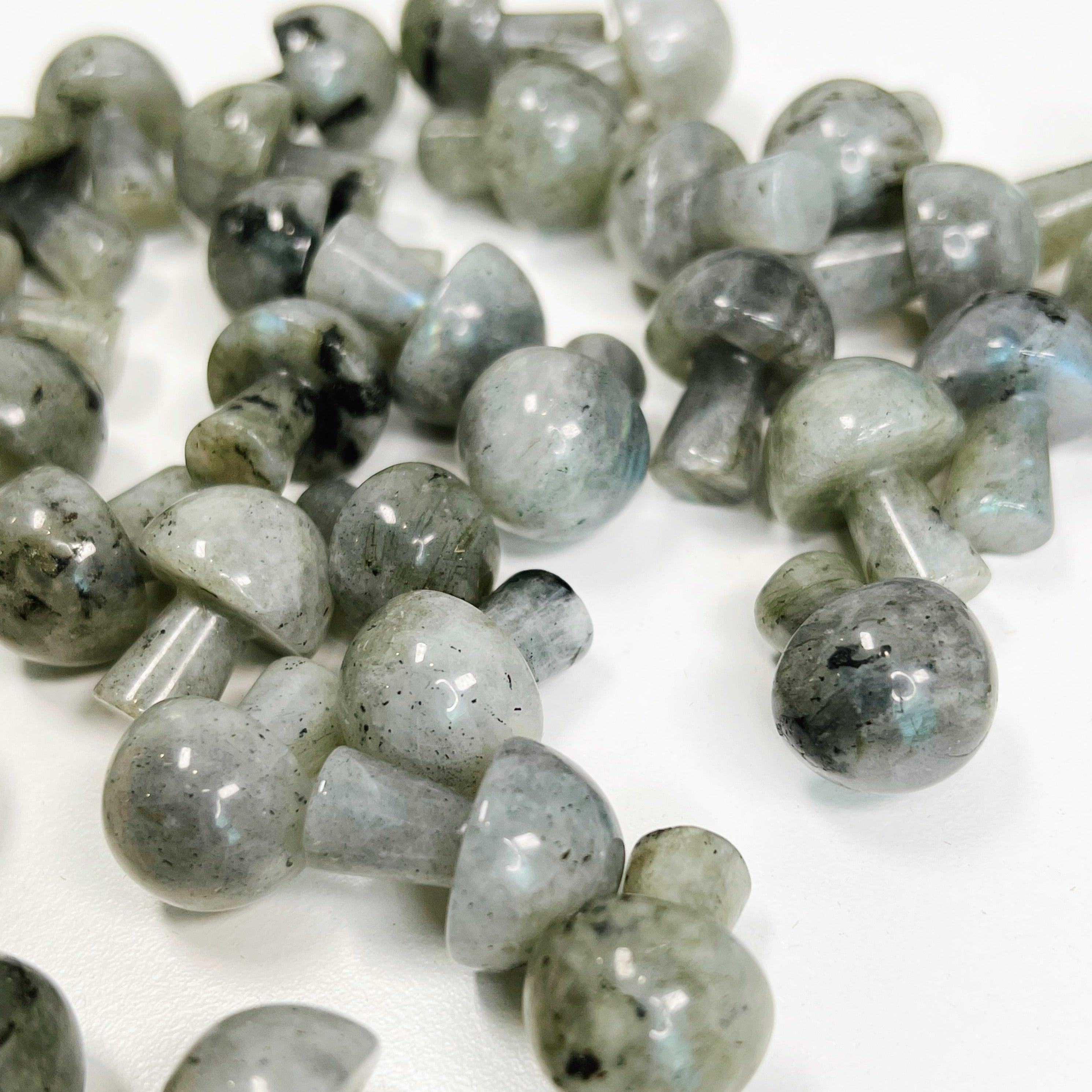 LABRADORITE MINI MUSHROOM - 2025 vibes, 33 bday, Black Friday sale, crystal mushroom, end of year sale, holiday sale, labradorite, mini mushroom, mushroom, new year sale, pocket crystal, pocket crystals, pocket stone, protection gift bundle, transform gift bundle - The Mineral Maven