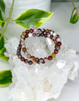 LAGUNA AGATE 6mm - HANDMADE CRYSTAL BRACELET - 6mm, agate, bracelet, brown, crystal bracelet, fire, gemini, gemini stack, grey, handmade bracelet, jewelry, laguna agate, market bracelet, mixed colors, recently added, spring collection, Wearable - The Mineral Maven