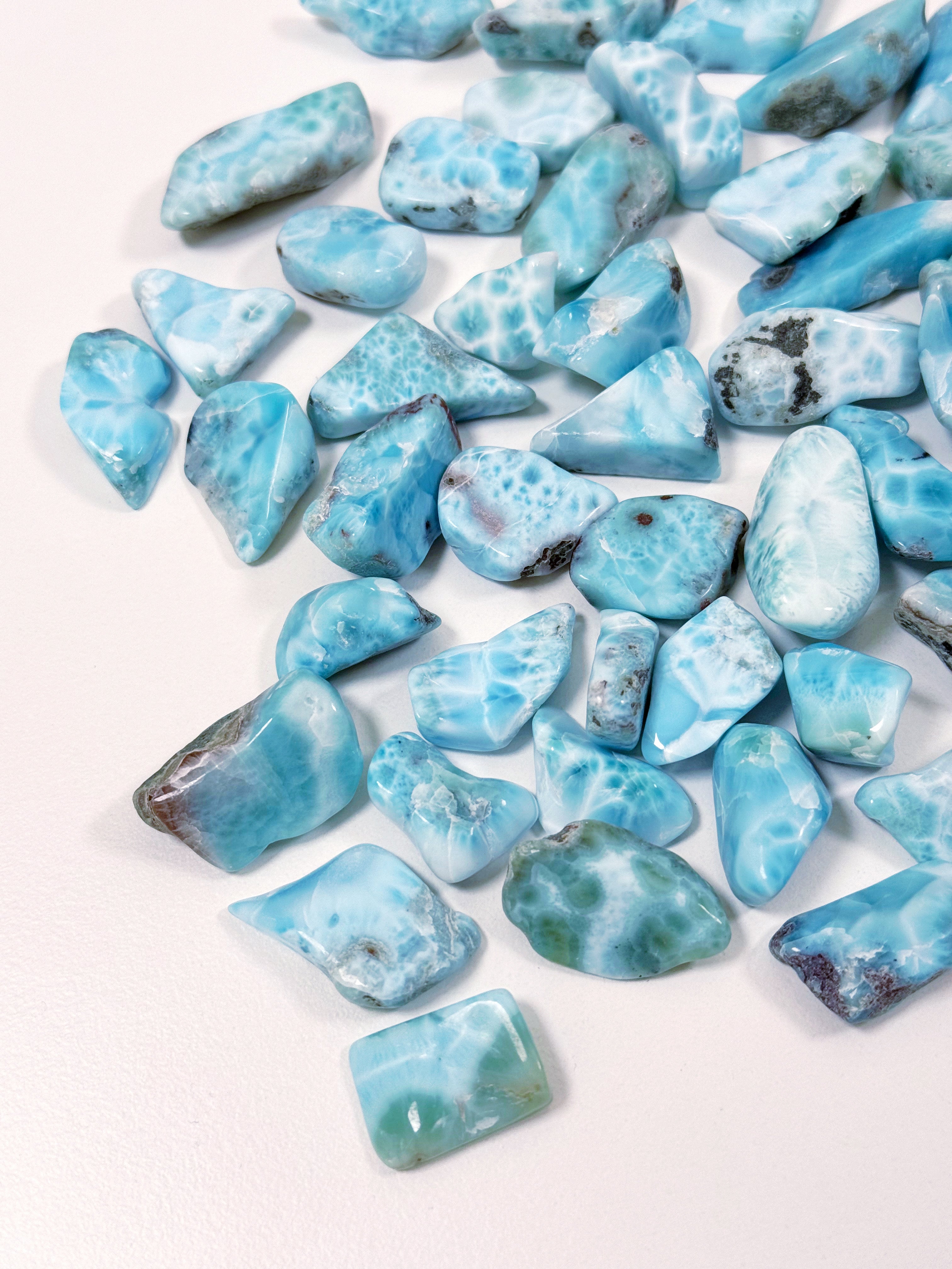 LARIMAR TUMBLE - Black Friday sale, larimar, pocket crystal, tumble - The Mineral Maven