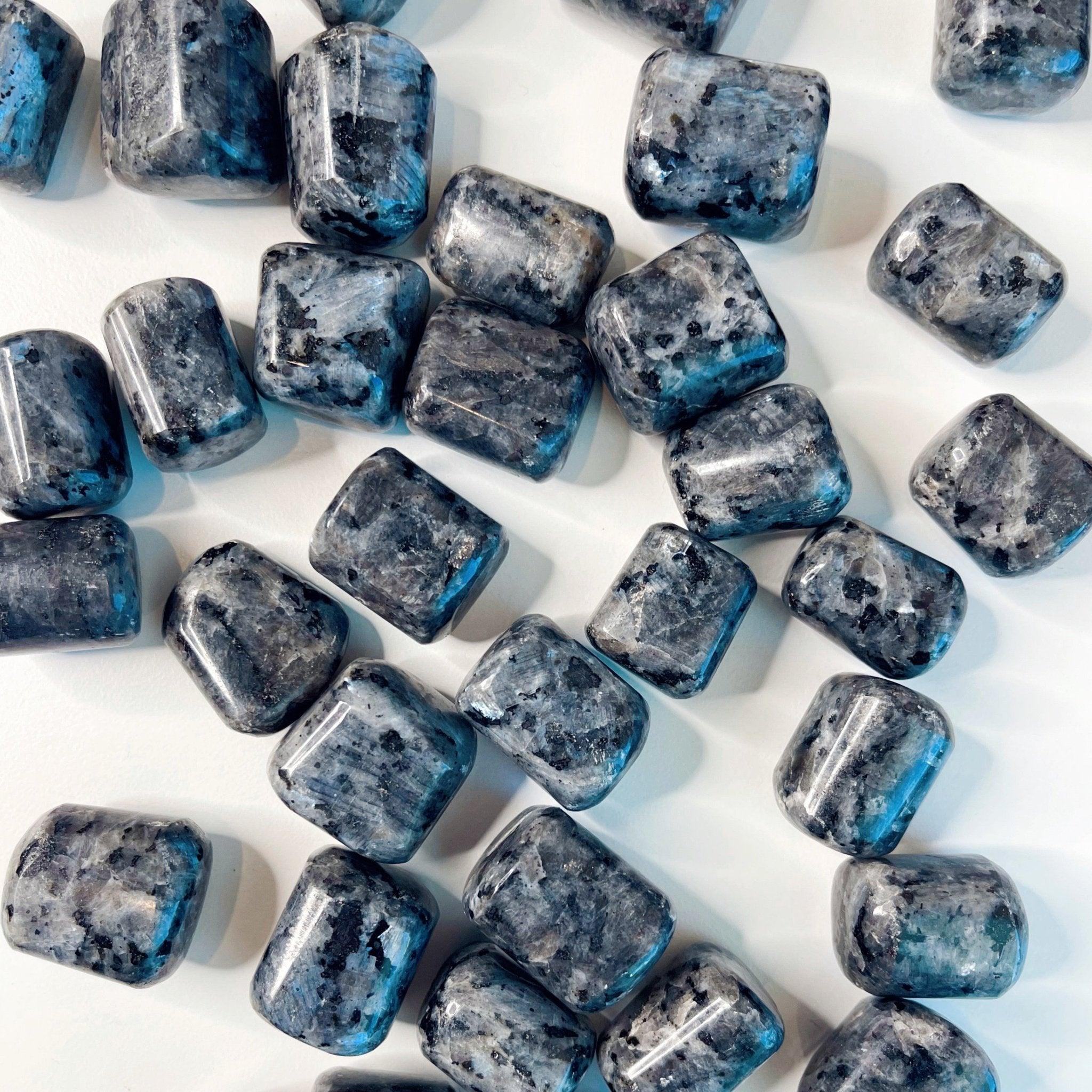 LARVIKITE TUMBLE - 2025 vibes, 33 bday, Black Friday sale, bulk, calm gift bundle, end of year sale, flash sale, focus gift bundle, holiday sale, larvikite, new year sale, pocket crystal, protection gift bundle, taurus, taurus season, tumble - The Mineral Maven