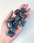 LARVIKITE TUMBLE - 2025 vibes, 33 bday, Black Friday sale, bulk, calm gift bundle, end of year sale, flash sale, focus gift bundle, holiday sale, larvikite, new year sale, pocket crystal, protection gift bundle, taurus, taurus season, tumble - The Mineral Maven