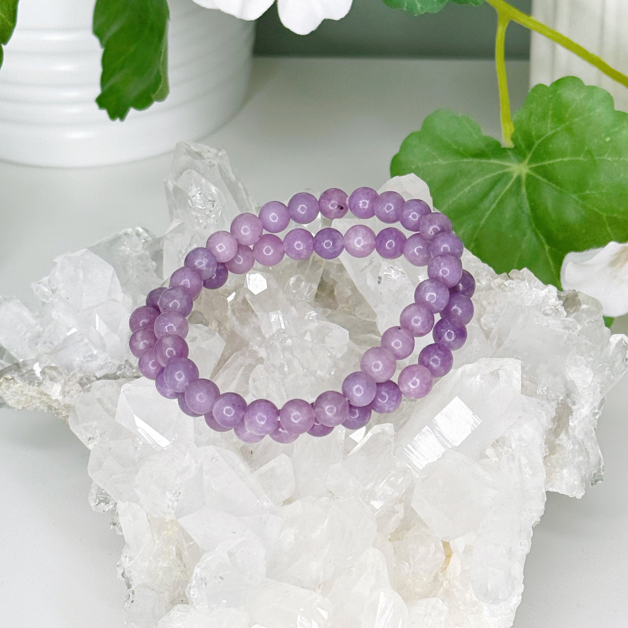 LEPIDOLITE 6mm - HANDMADE CRYSTAL BRACELET - 6mm, 8mm, august 2025 restock, bracelet, crystal bracelet, emotional support, handmade bracelet, jewelry, lepidolite, libra, market bracelet, pisces, Scorpio Season, water, we love LA, Wearable - The Mineral Maven