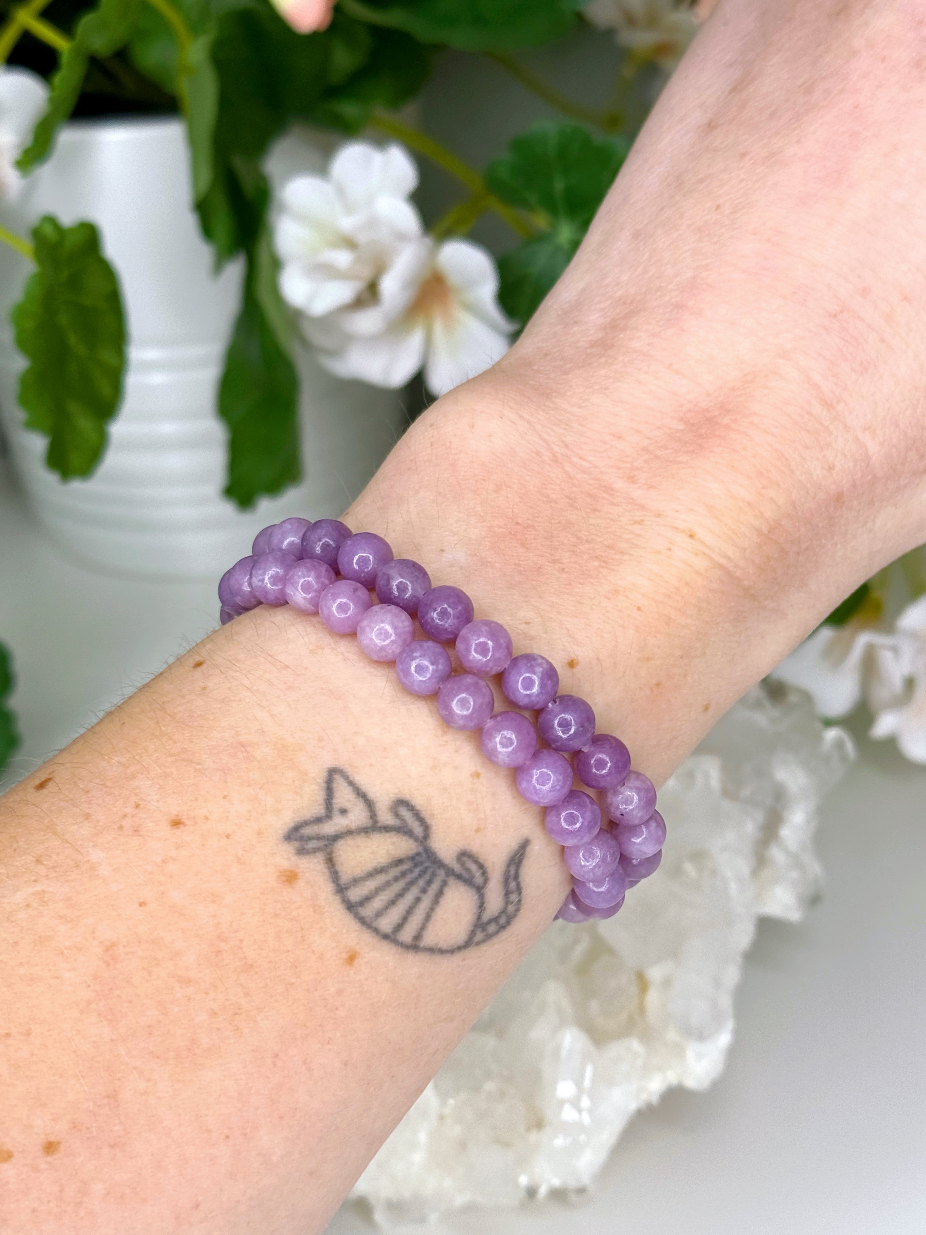 LEPIDOLITE 6mm - HANDMADE CRYSTAL BRACELET - 6mm, 8mm, august 2025 restock, bracelet, crystal bracelet, emotional support, handmade bracelet, jewelry, lepidolite, libra, market bracelet, pisces, Scorpio Season, water, we love LA, Wearable - The Mineral Maven