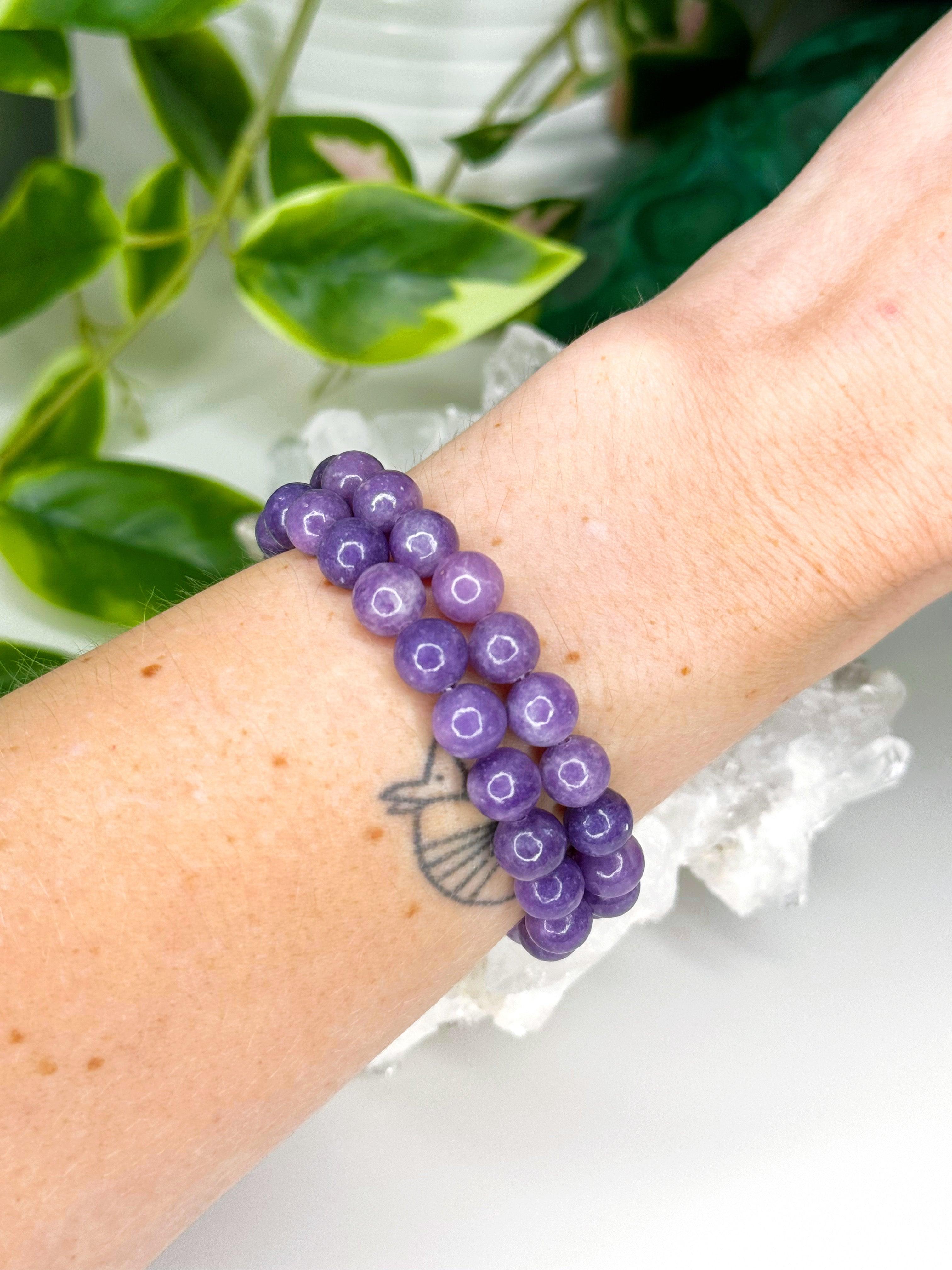 LEPIDOLITE 8mm - HANDMADE CRYSTAL BRACELET - 10 Dec Inventory, 8mm, bracelet, bracelet inventory check, crystal bracelet, emotional support, grief gift bundle, handmade bracelet, jewelry, June 2025 inventory check, lepidolite, libra, market bracelet, pisces, Scorpio Season, water, Wearable - The Mineral Maven