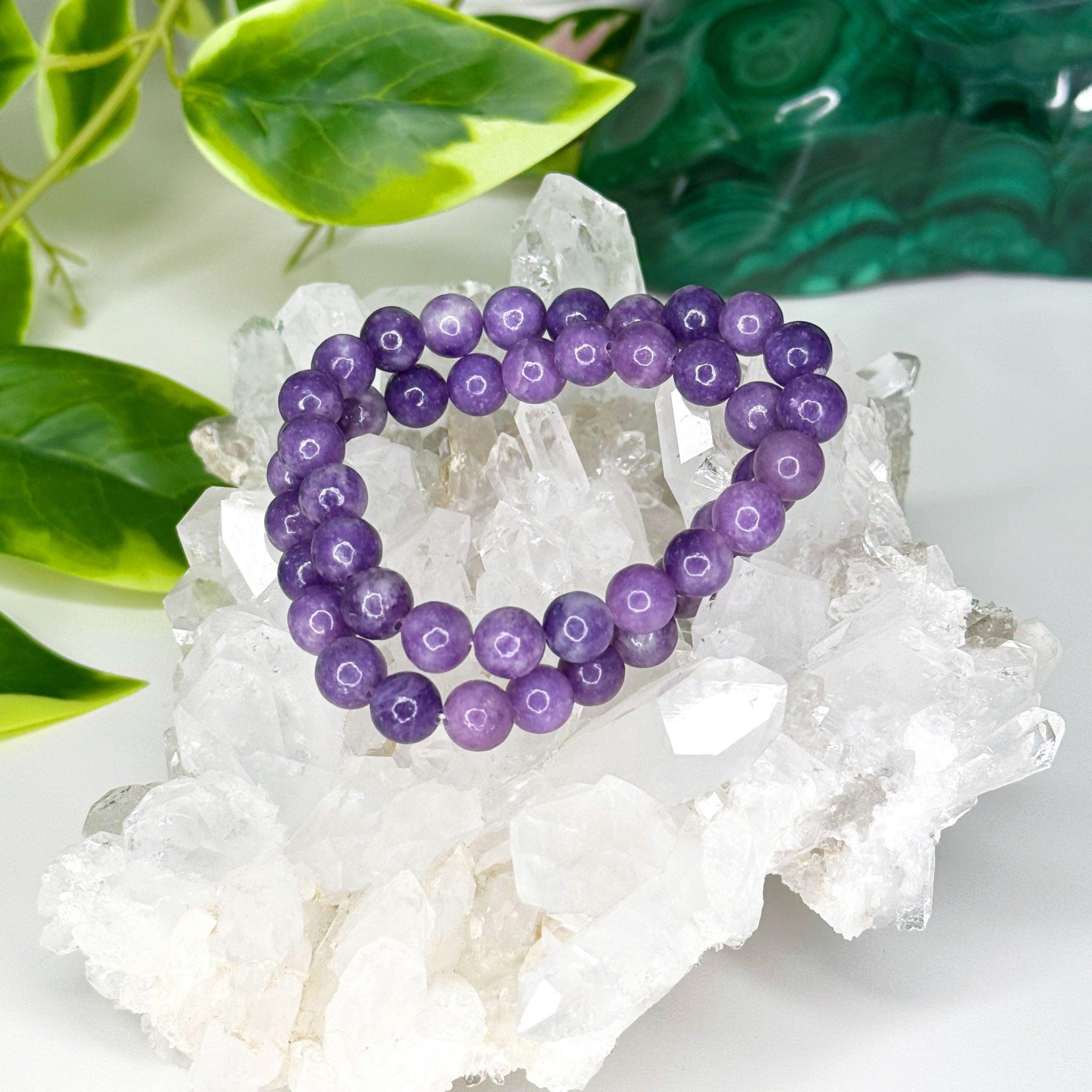 LEPIDOLITE 8mm - HANDMADE CRYSTAL BRACELET - 8mm, bracelet, crystal bracelet, emotional support, grief gift bundle, handmade bracelet, jewelry, lepidolite, libra, market bracelet, pisces, recently added, Scorpio Season, water, Wearable - The Mineral Maven