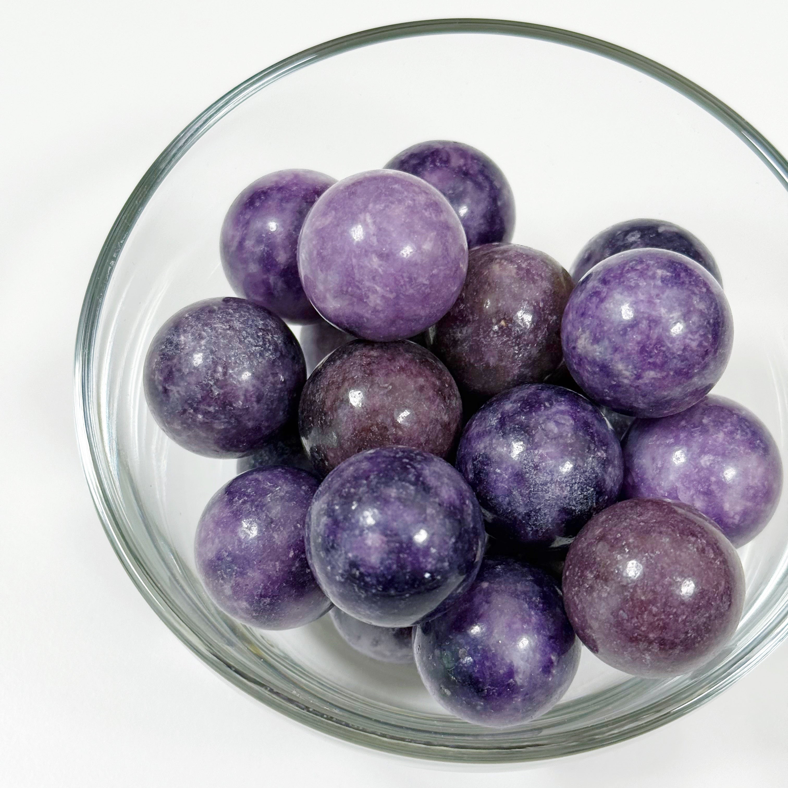 LEPIDOLITE MINI SPHERE - 6th anniversary, lepidolite, mini sphere, pocket crystal, pocket crystals, pocket stone, polished, polished stone, sphere - The Mineral Maven