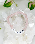 'LIBRA' ROSE QUARTZ 6mm - HANDMADE CRYSTAL BRACELET - 6mm, air, astro collection, bracelet, crystal bracelet, fertility, handmade bracelet, jewelry, libra, libra stack, pink, recently added, rose quartz, Wearable - The Mineral Maven