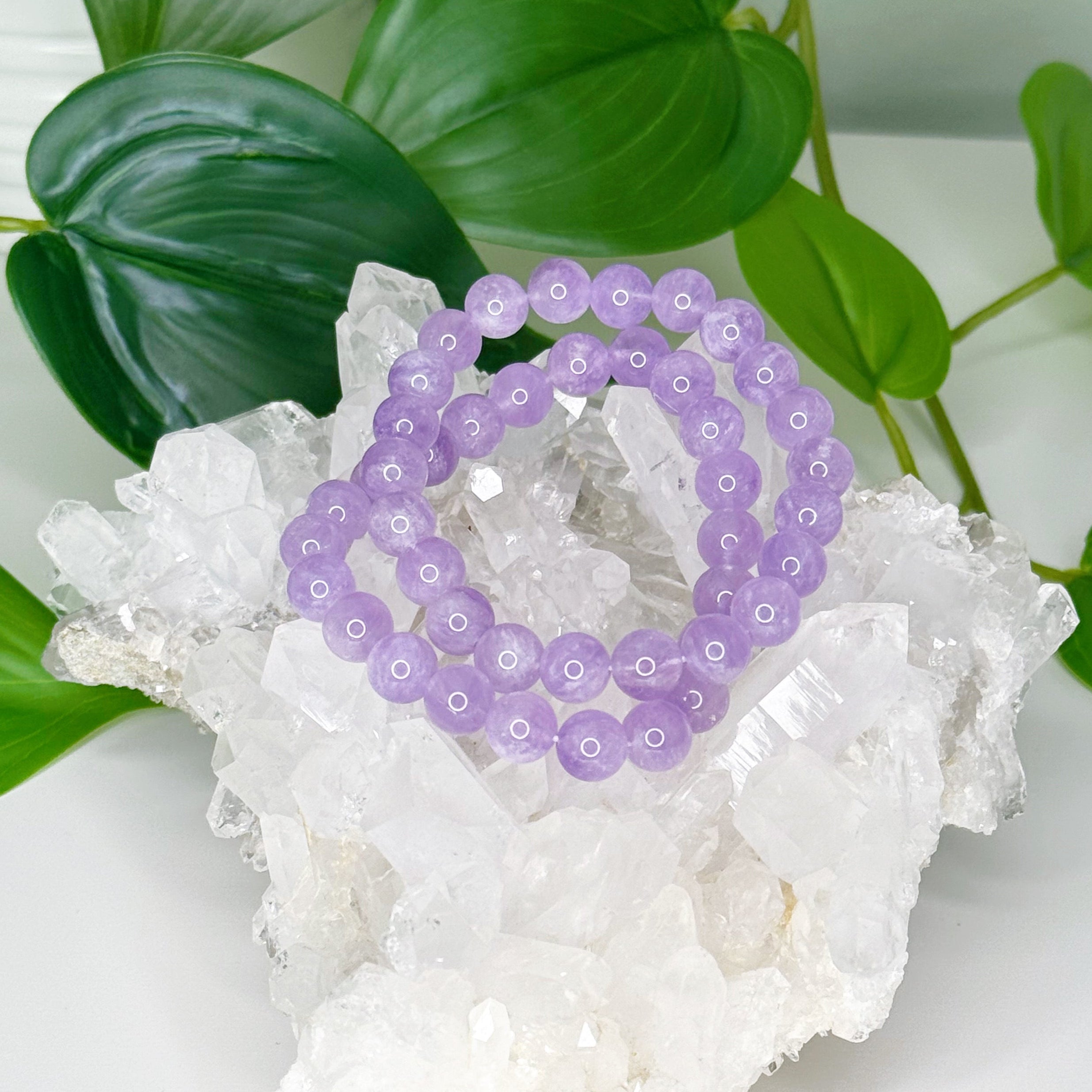 LILAC AMETHYST 8mm - HANDMADE CRYSTAL BRACELET - 6th anniversary, 8mm, air, aquarius, Aries, bracelet, crystal bracelet, emotional support, handmade bracelet, jewelry, libra, pisces, purple, sagittarius, scorpio, storm, virgo, water, Wearable - The Mineral Maven