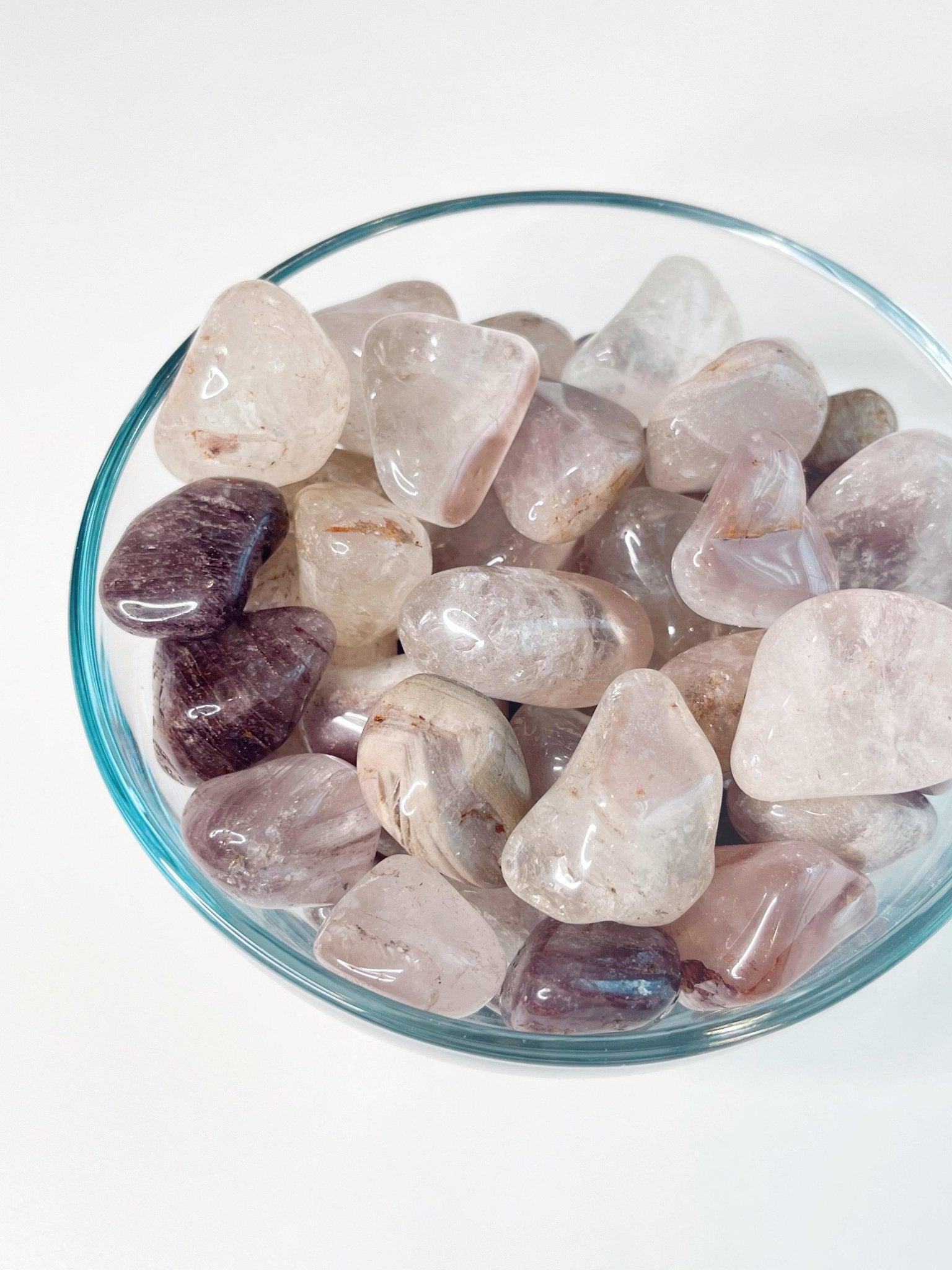 LITHIUM QUARTZ TUMBLE - 33 bday, 7 sale, Black Friday sale, calm gift bundle, emotional support, end of year sale, flash sale, gemini season, holiday sale, lithium, lithium quartz, new year sale, pocket crystal, quartz, tumble, tumbled, tumbles - The Mineral Maven