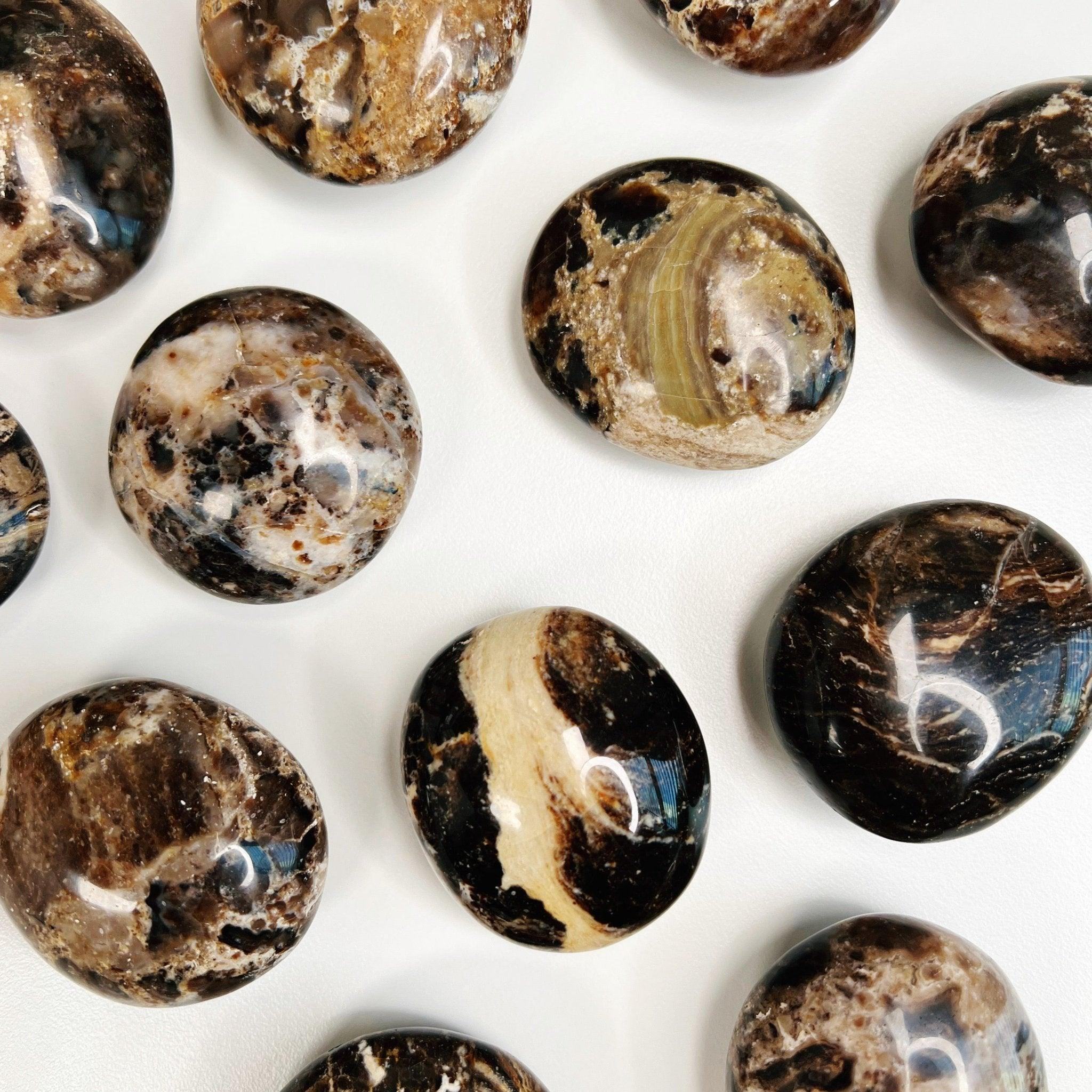 MADAGASCAR OPAL PEBBLE - 33 bday, 444 sale, 7 sale, Black Friday sale, black opal, brown opal, end of year sale, focus gift bundle, holiday sale, madagascar opal, new year sale, opal, palm stone, palmstone, pebble, pebbles, pocket crystal, pocket stone, tucson update - The Mineral Maven