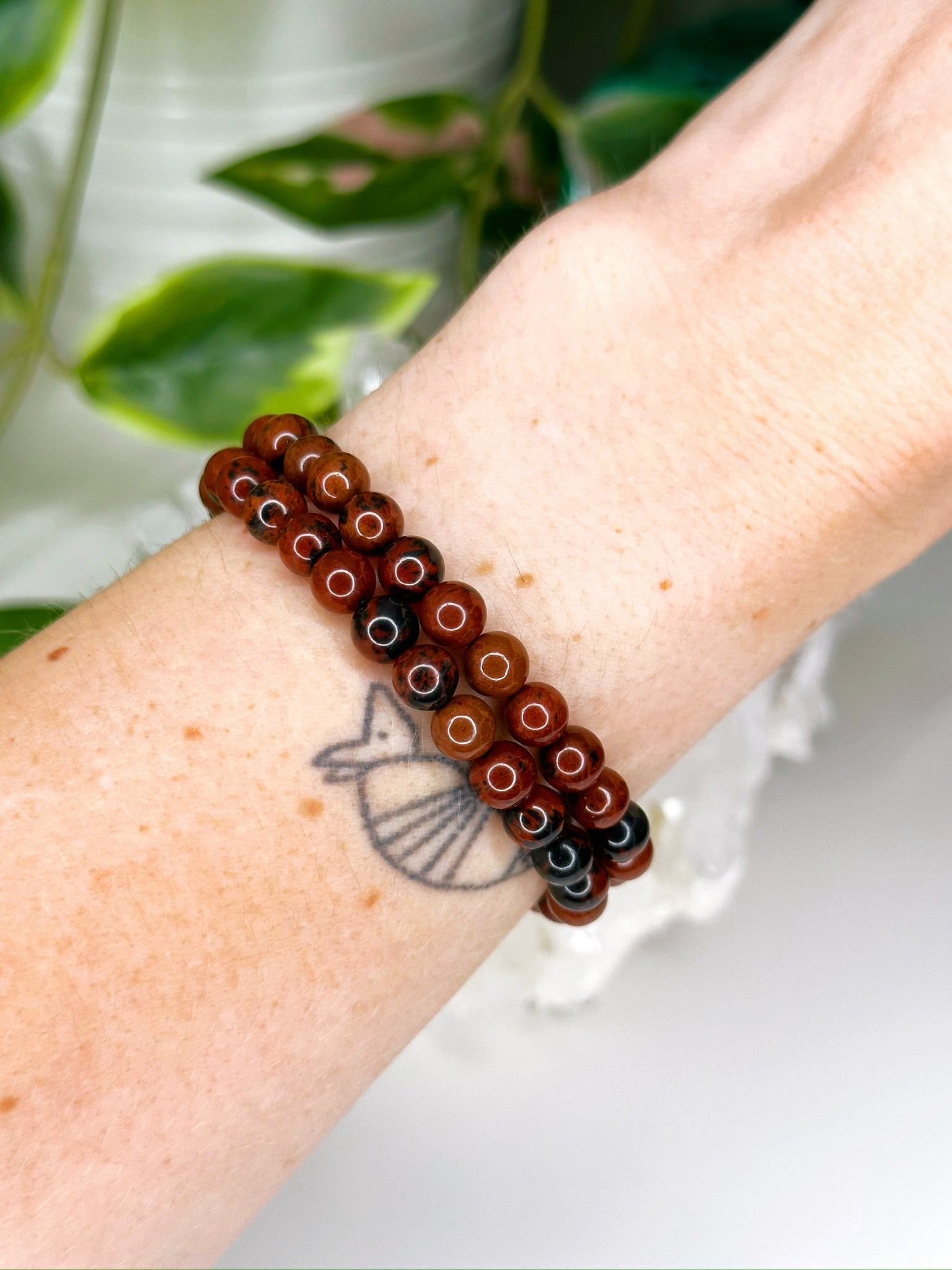 MAHOGANY OBSIDIAN 6mm - HANDMADE CRYSTAL BRACELET - 6mm, august 2025 restock, black, bracelet, brown, crystal bracelet, earth, handmade bracelet, jewelry, libra, mahogany obsidian, obsidian, Wearable - The Mineral Maven