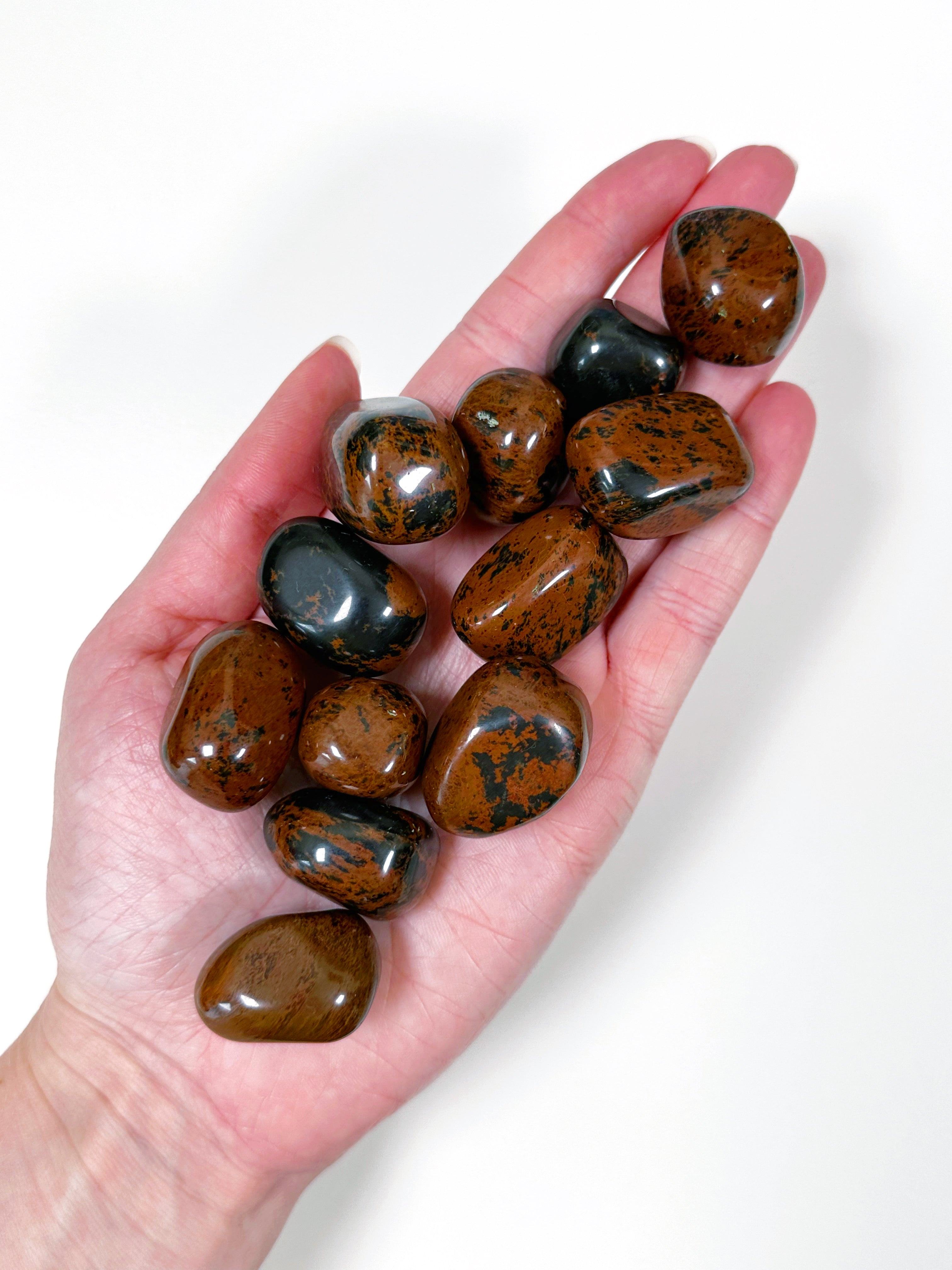 MAHOGANY OBSIDIAN CHONK - 33 bday, chonk, end of year sale, holiday sale, mahogany obsidian, pocket crystal, pocket stone, protection gift bundle, recently added, tumble, tumbled, tumbled stone - The Mineral Maven