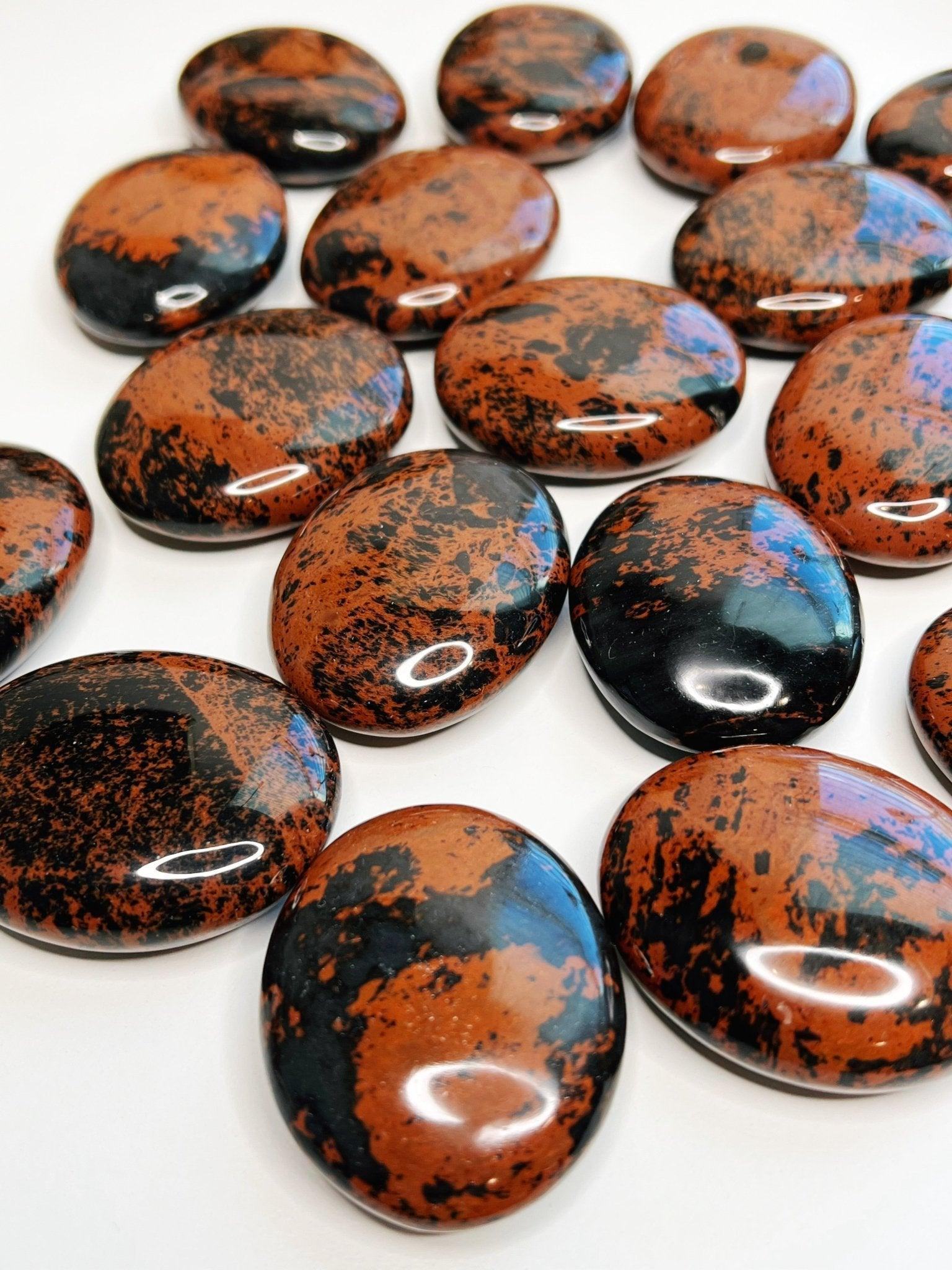 MAHOGANY OBSIDIAN PALM STONE - 33 bday, 444 sale, end of year sale, flash sale, holiday sale, mahogany obsidian, new year sale, obsidian, palm, palm stone, polished, protection gift bundle - The Mineral Maven