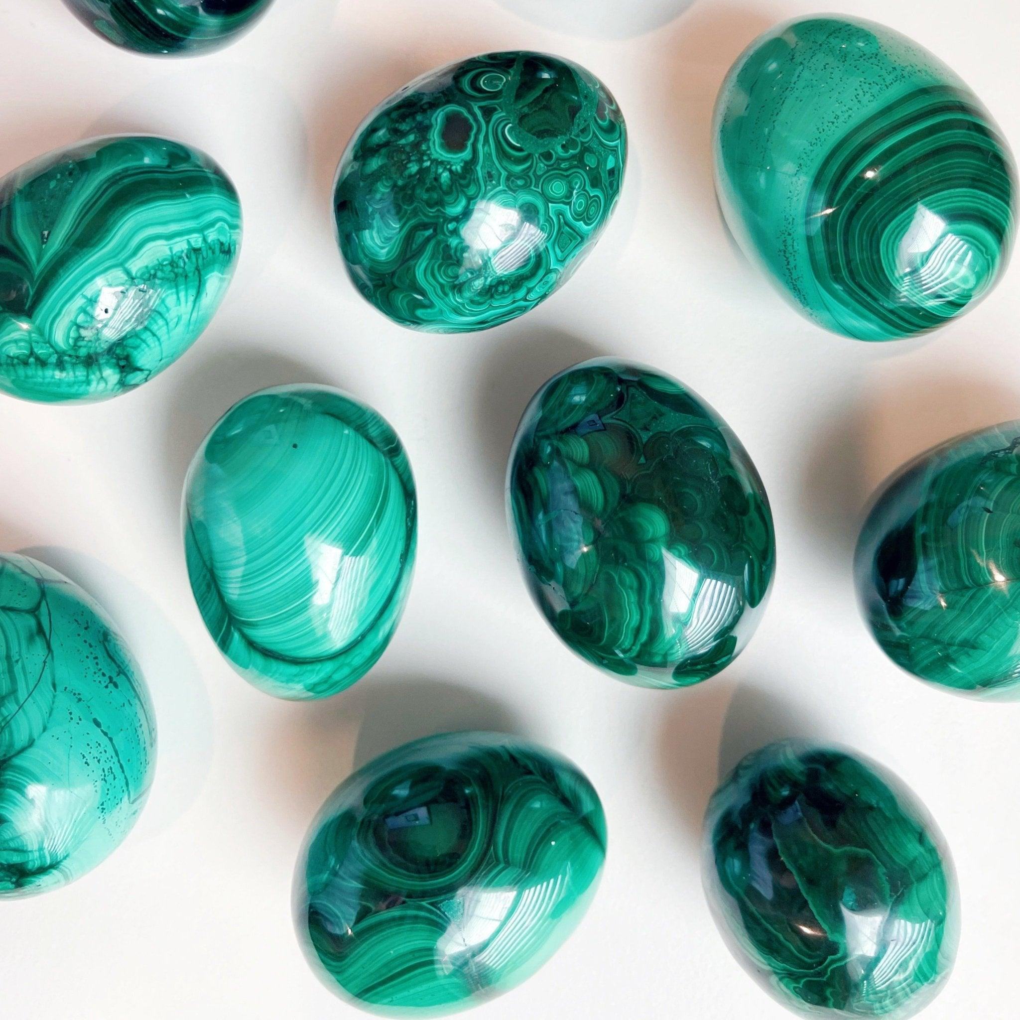 MALACHITE EGG - 33 bday, egg, flash sale, green, holiday sale, malachite, malachite egg, new year sale, polished stone, spring equinox, taurus, taurus season, transform gift bundle - The Mineral Maven