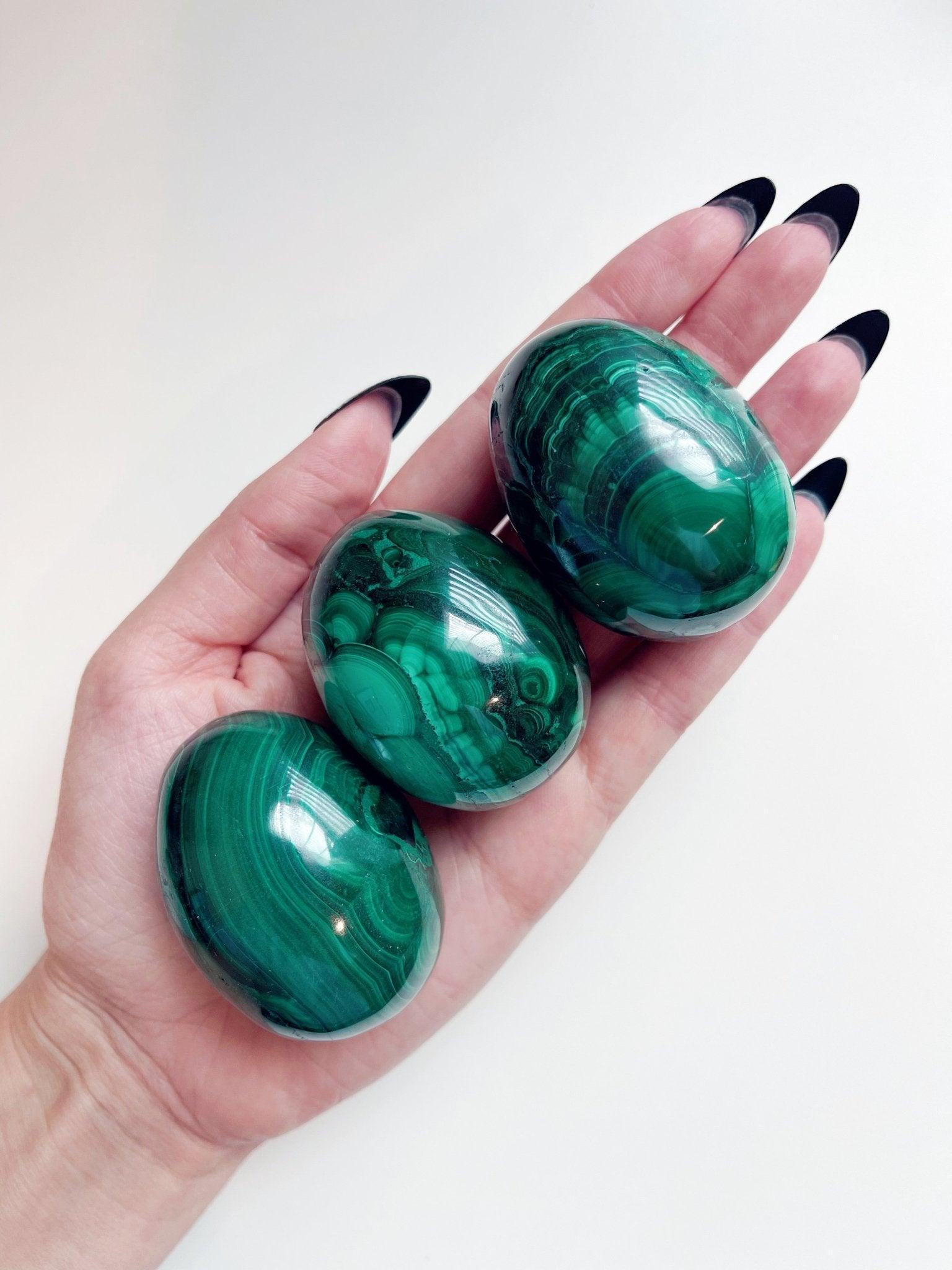 MALACHITE EGG - 33 bday, egg, flash sale, green, holiday sale, malachite, malachite egg, new year sale, polished stone, spring equinox, taurus, taurus season, transform gift bundle - The Mineral Maven