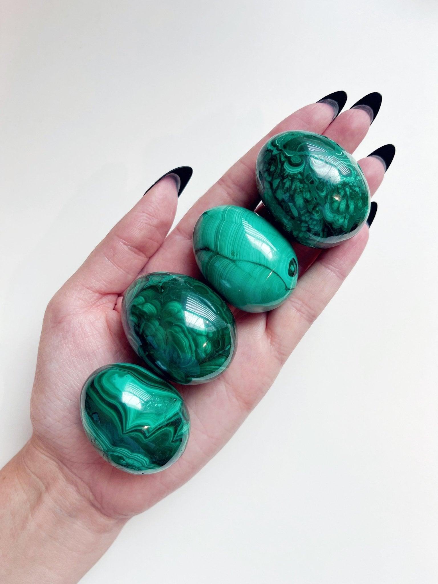 MALACHITE EGG - 33 bday, egg, flash sale, green, holiday sale, malachite, malachite egg, new year sale, polished stone, spring equinox, taurus, taurus season, transform gift bundle - The Mineral Maven