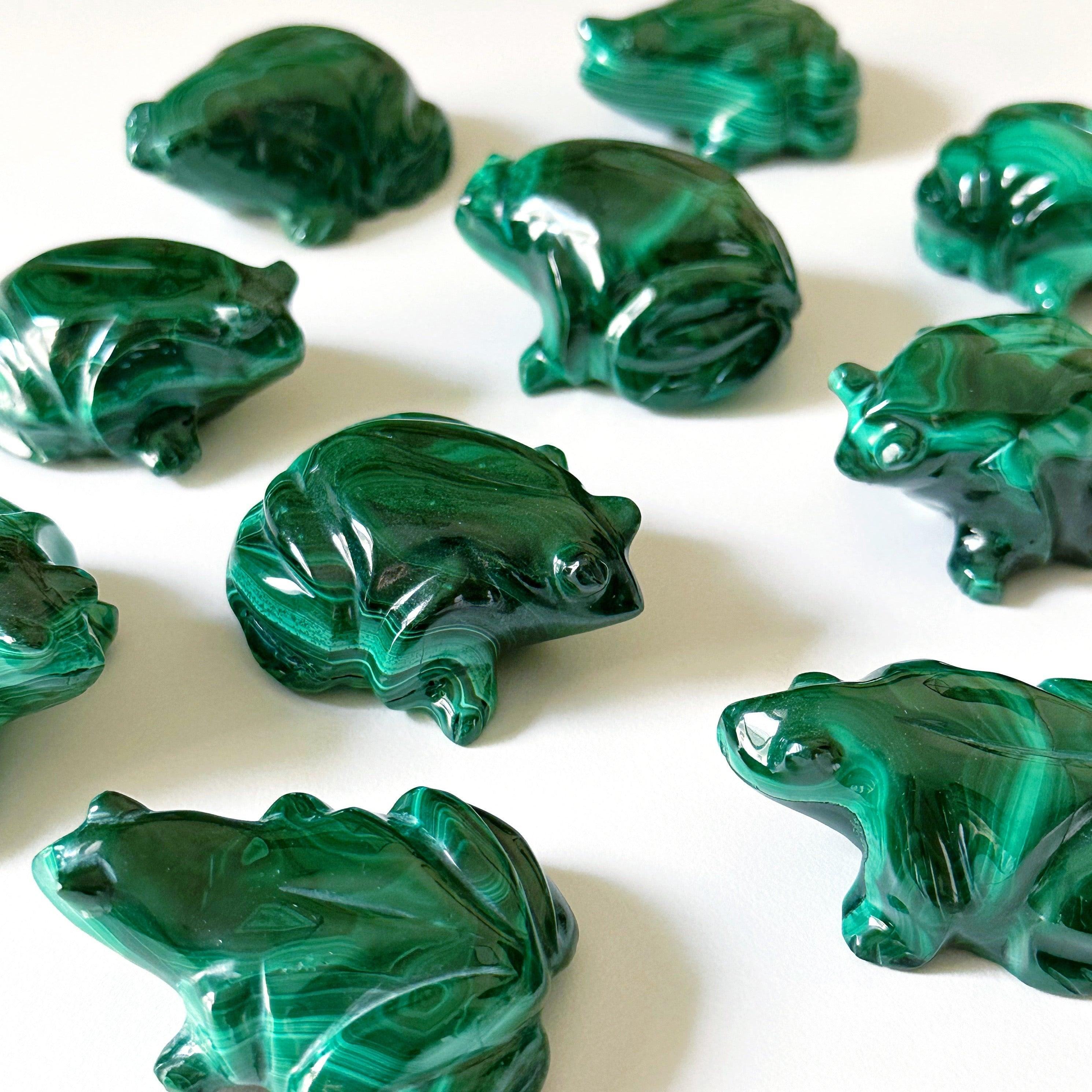 MALACHITE FROG - 33 bday, 444 sale, holiday sale, malachite, new year sale, polished, polished stone, solstice, transform gift bundle - The Mineral Maven