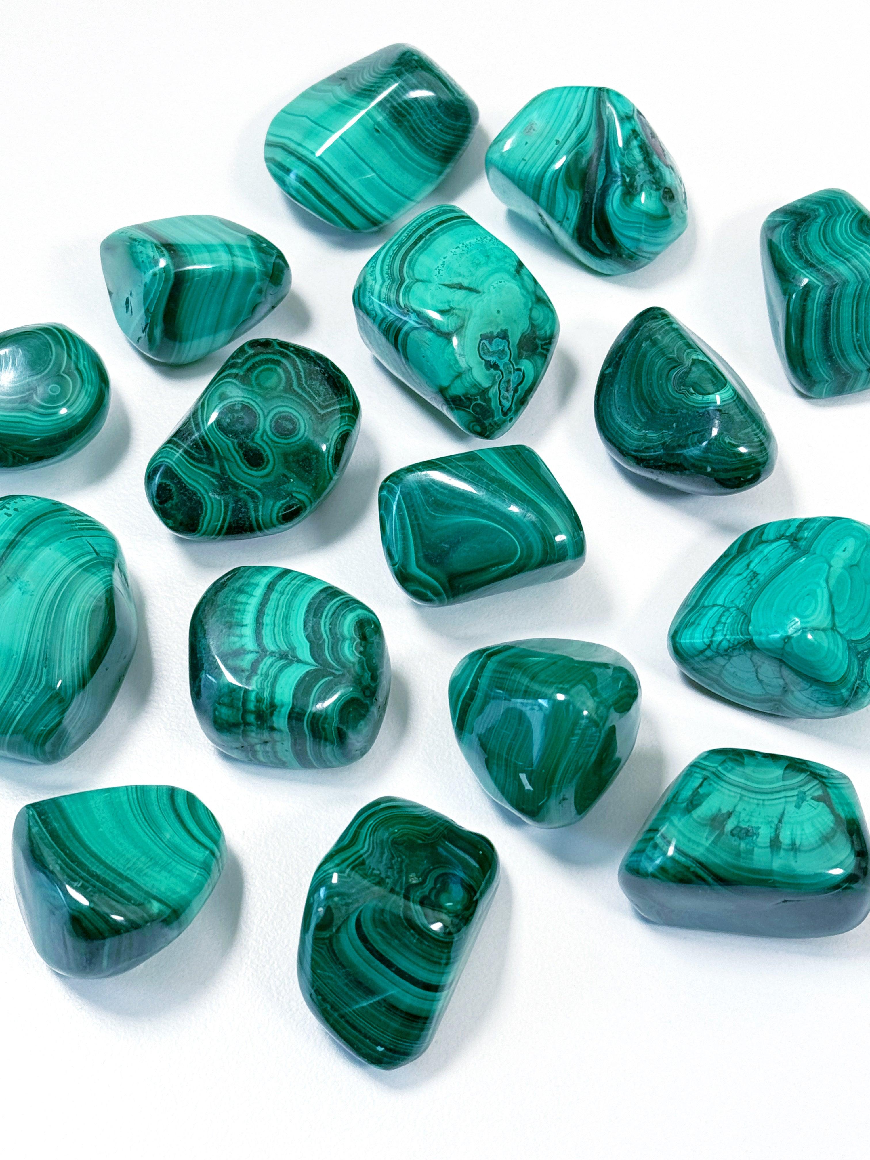 MALACHITE TUMBLE - Black Friday sale, malachite, pocket crystal, pocket crystals, pocket stone, spring things - The Mineral Maven