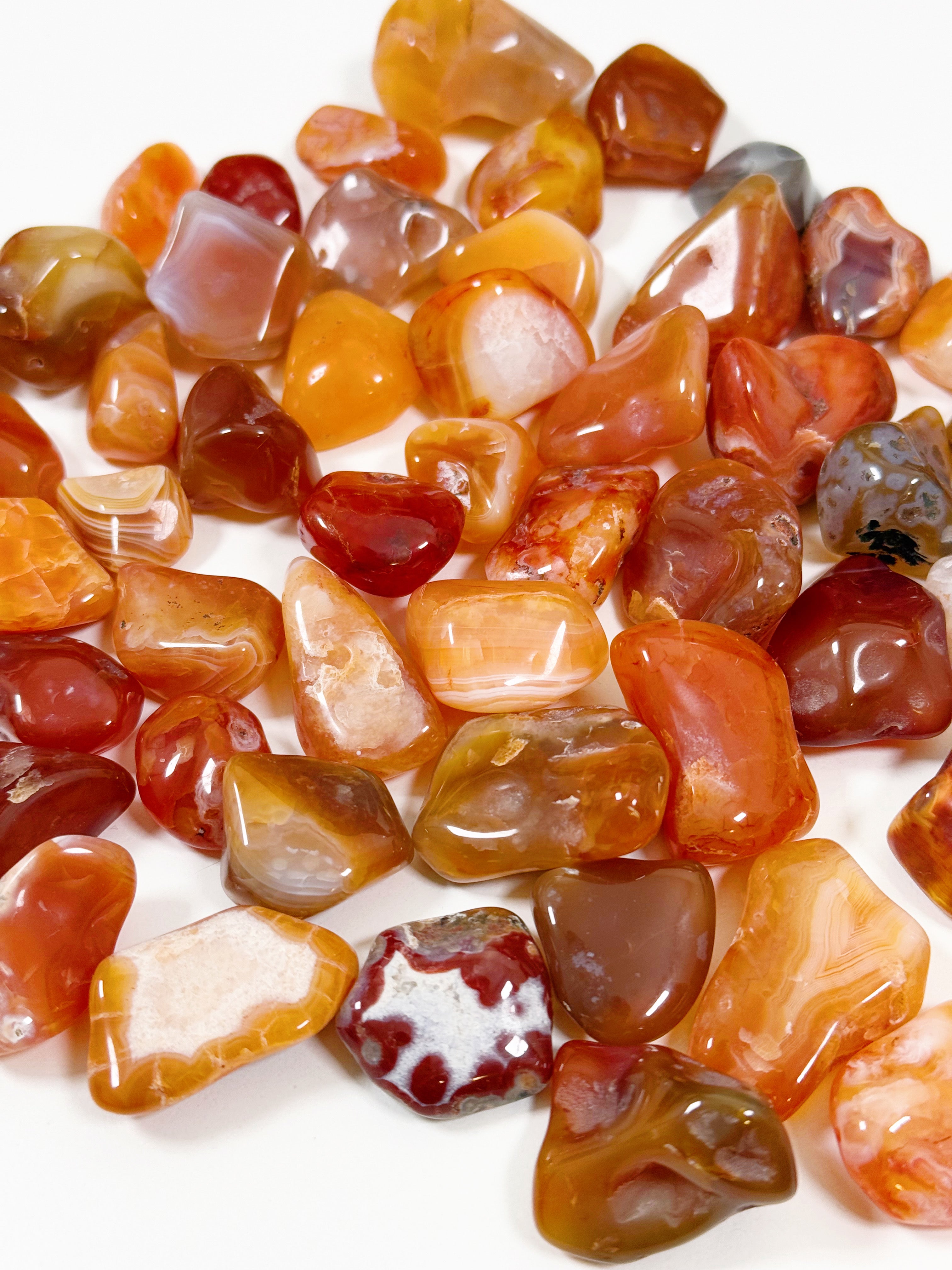 MALAWI CARNELIAN AGATE TUMBLE - career, carnelian, crystals for beginners, emotional support, fertility, Leo szn, pocket crystal, pocket stone, spring things, tumble, tumbled stone - The Mineral Maven