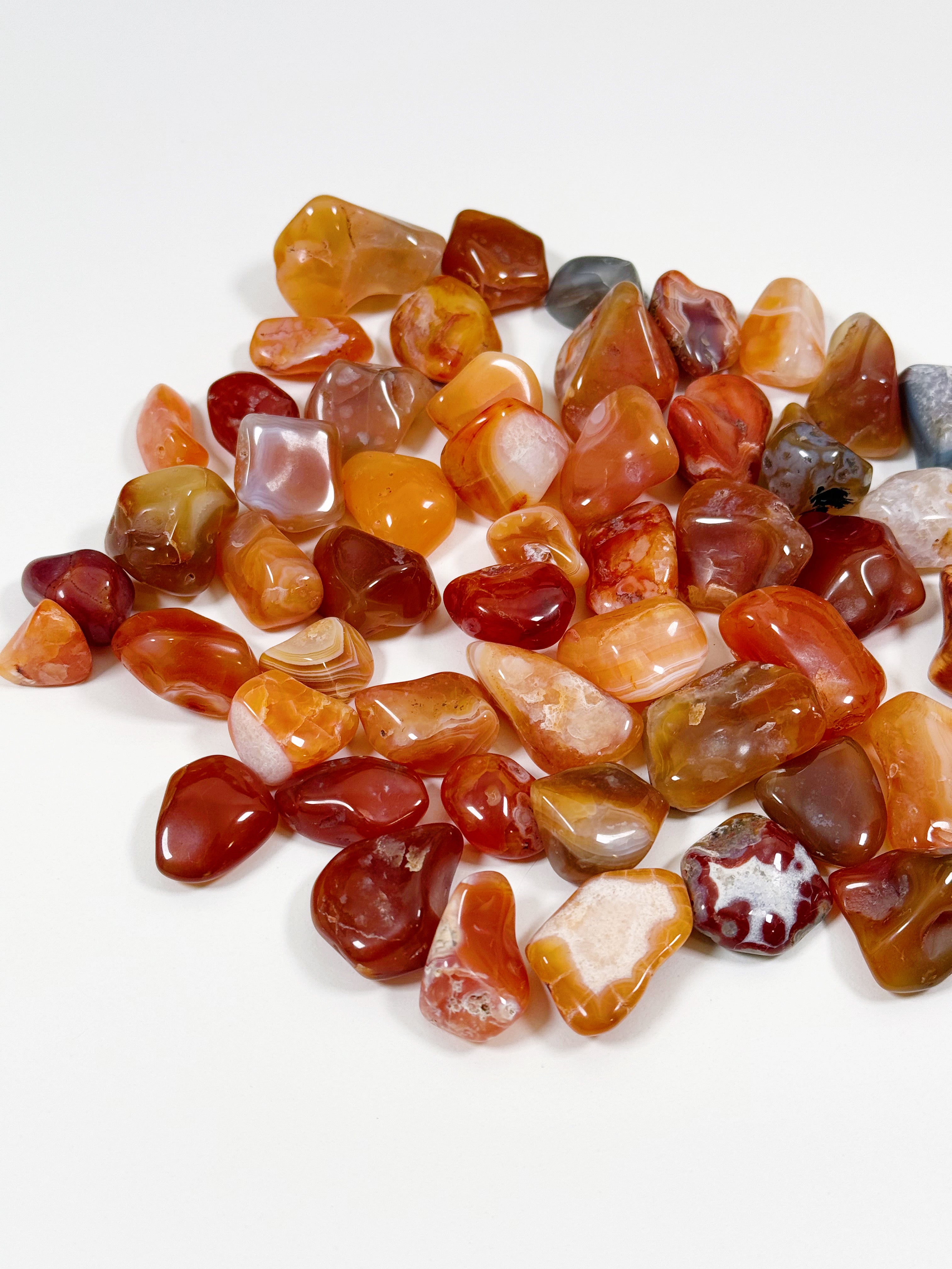 MALAWI CARNELIAN AGATE TUMBLE - career, carnelian, crystals for beginners, emotional support, fertility, Leo szn, pocket crystal, pocket stone, spring things, tumble, tumbled stone - The Mineral Maven