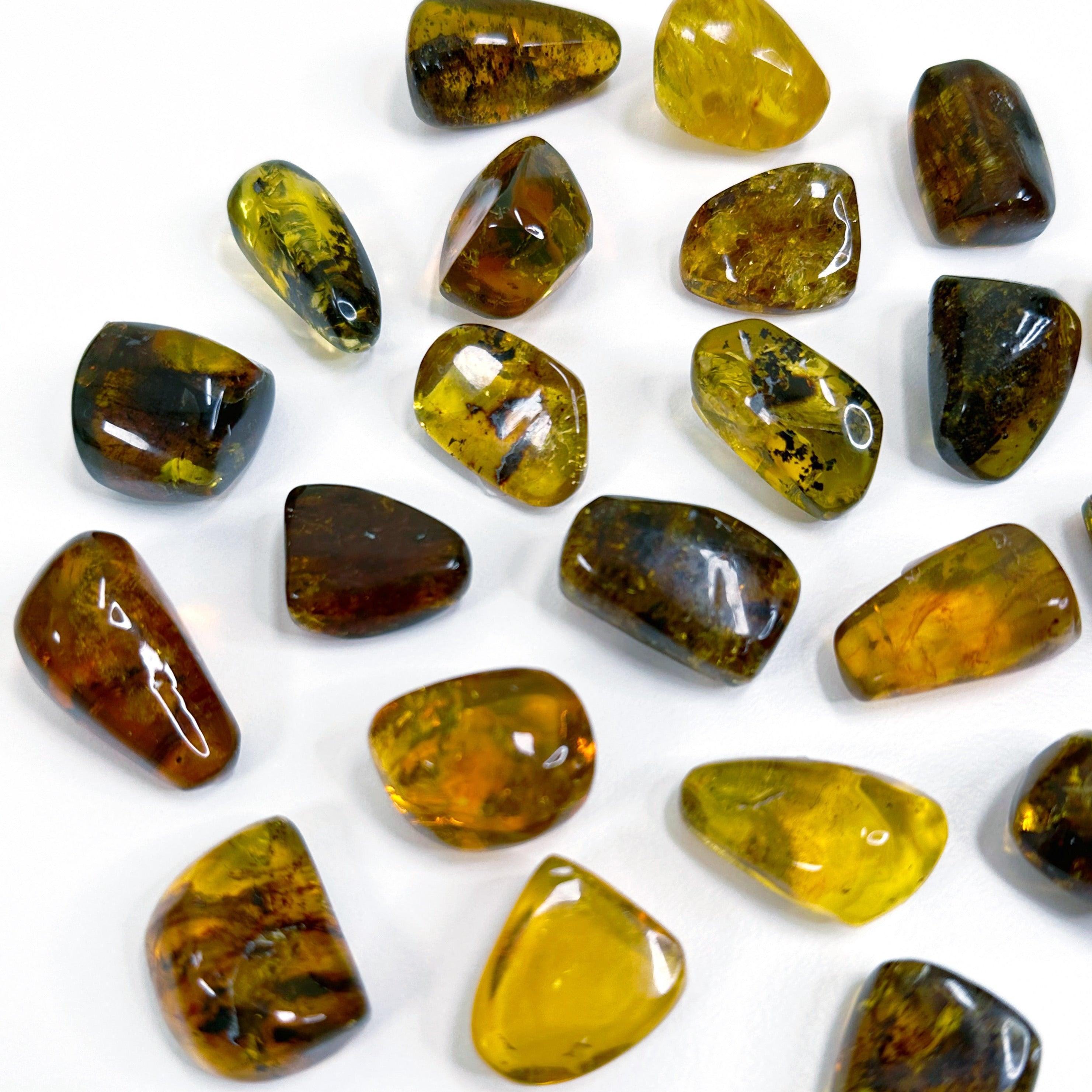 MEXICAN AMBER - 2025 vibes, 33 bday, amber, Black Friday sale, end of year sale, holiday sale, mexican amber, new year new crystals, pocket crystal, pocket stone, polished stone, transform gift bundle, tumble - The Mineral Maven