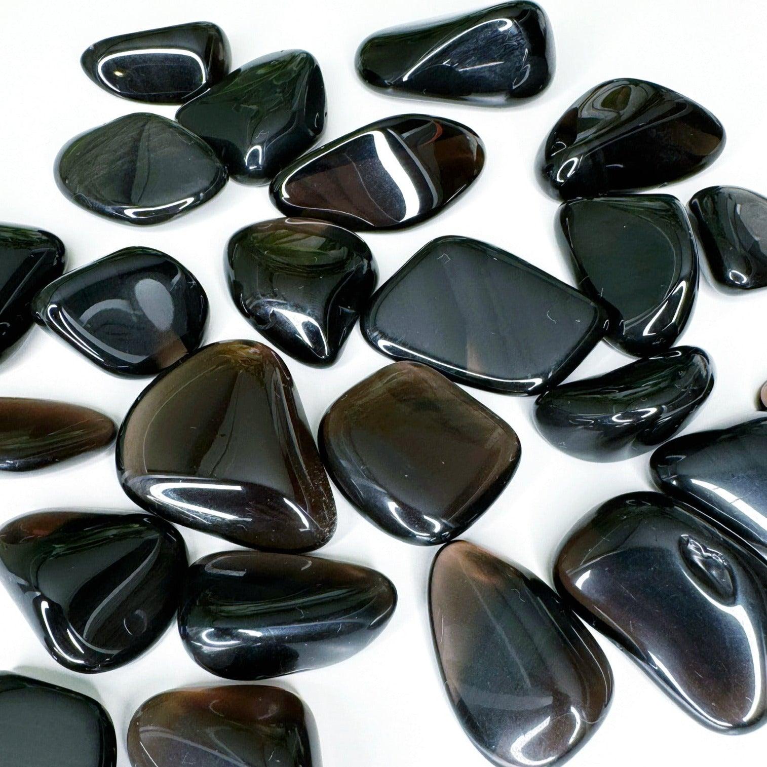 MIDNIGHT LACE OBSIDIAN TUMBLE - Black Friday sale, end of year sale, Friday the 13th, holiday sale, mercury rx, midnight lace obsidian, obsidian, pocket crystal, pocket stone, protection gift bundle, tumble - The Mineral Maven
