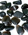 MIDNIGHT LACE OBSIDIAN TUMBLE - Black Friday sale, end of year sale, Friday the 13th, holiday sale, mercury rx, midnight lace obsidian, obsidian, pocket crystal, pocket stone, protection gift bundle, tumble - The Mineral Maven