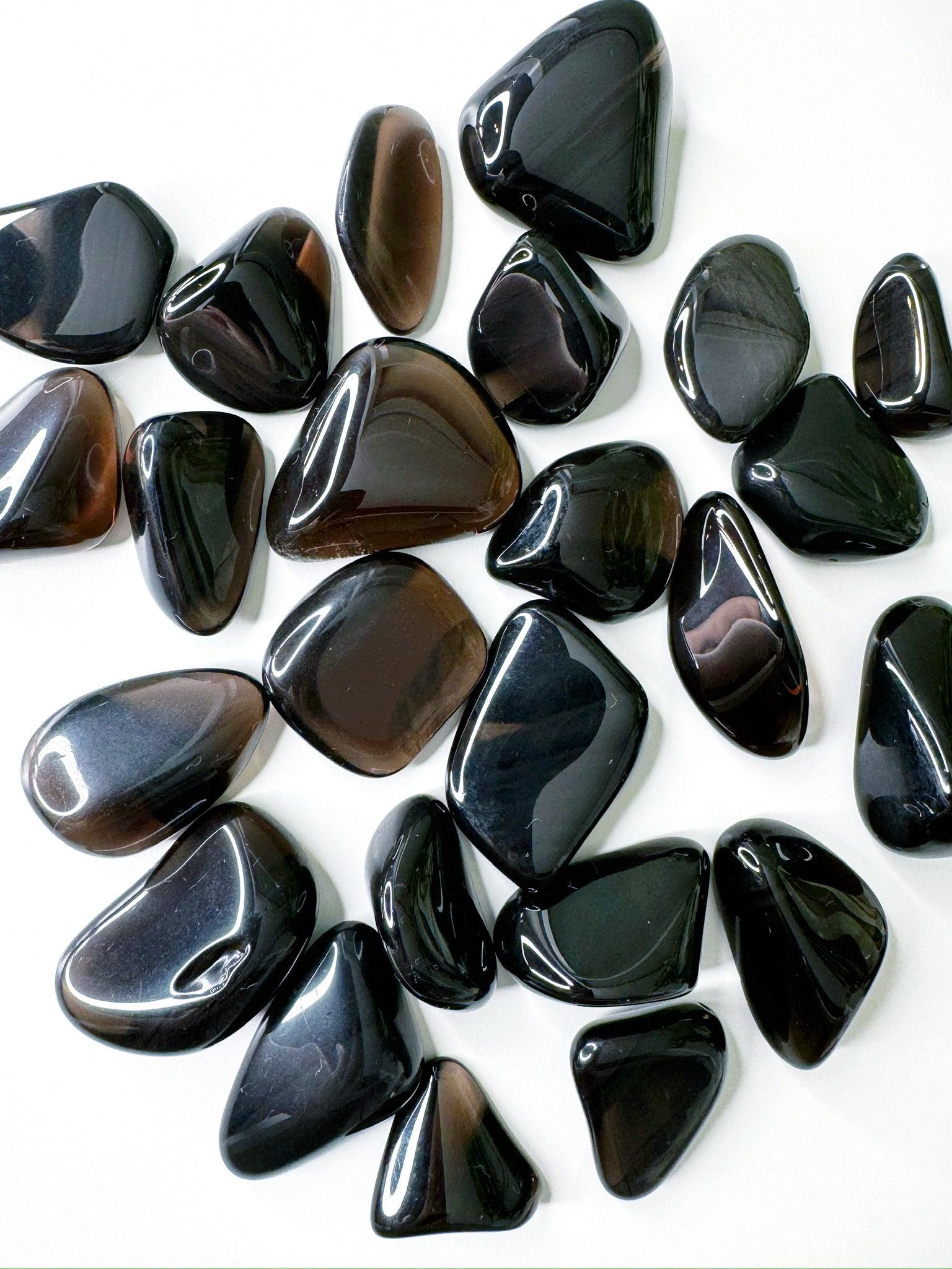 MIDNIGHT LACE OBSIDIAN TUMBLE - Black Friday sale, end of year sale, Friday the 13th, holiday sale, mercury rx, midnight lace obsidian, obsidian, pocket crystal, pocket stone, protection gift bundle, tumble - The Mineral Maven