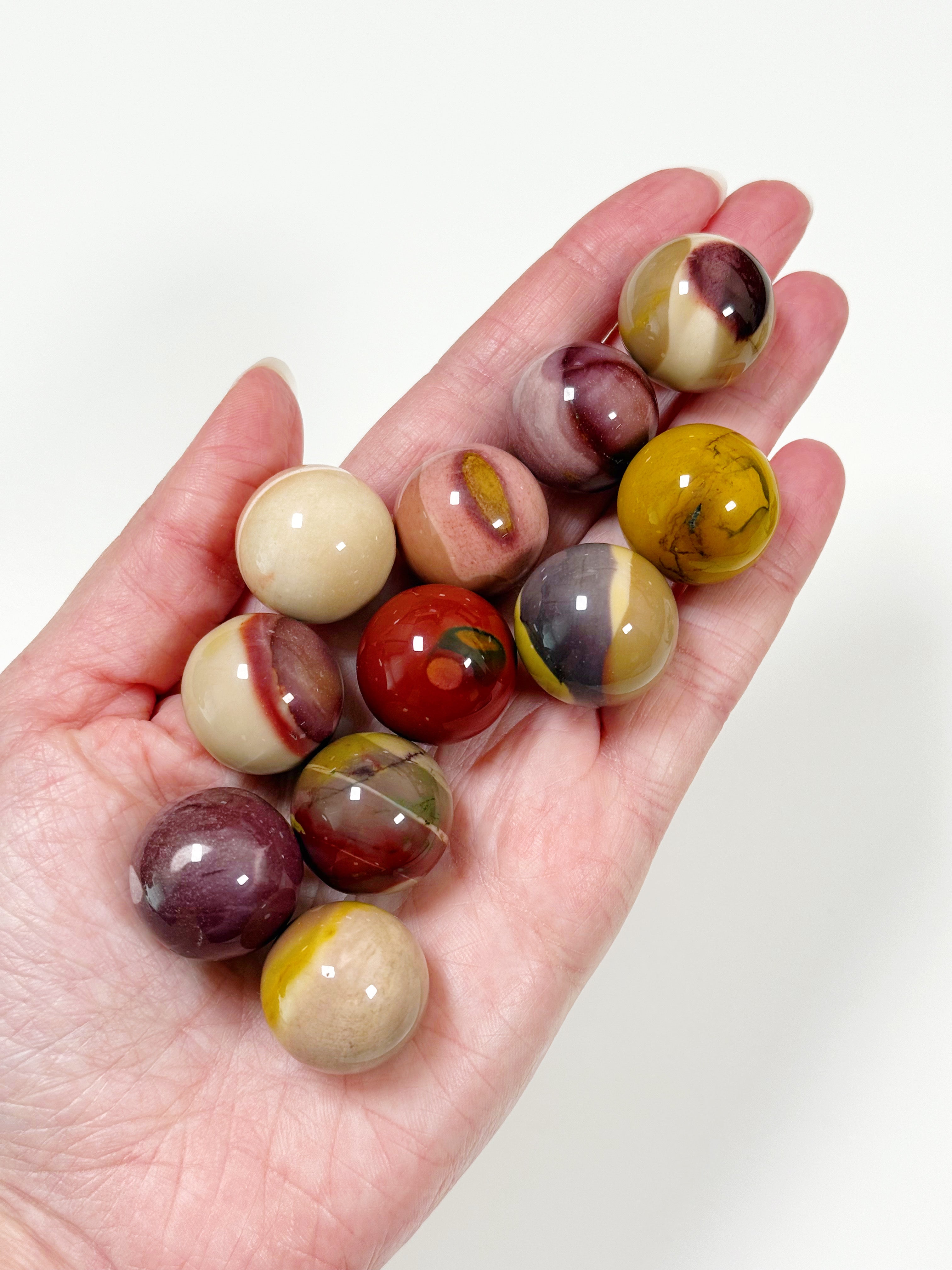 MOOKAITE MINI SPHERE - 6th anniversary, mini sphere, mookaite, mookaite jasper, pocket crystal, pocket crystals, pocket stone, polished, polished stone, sphere - The Mineral Maven