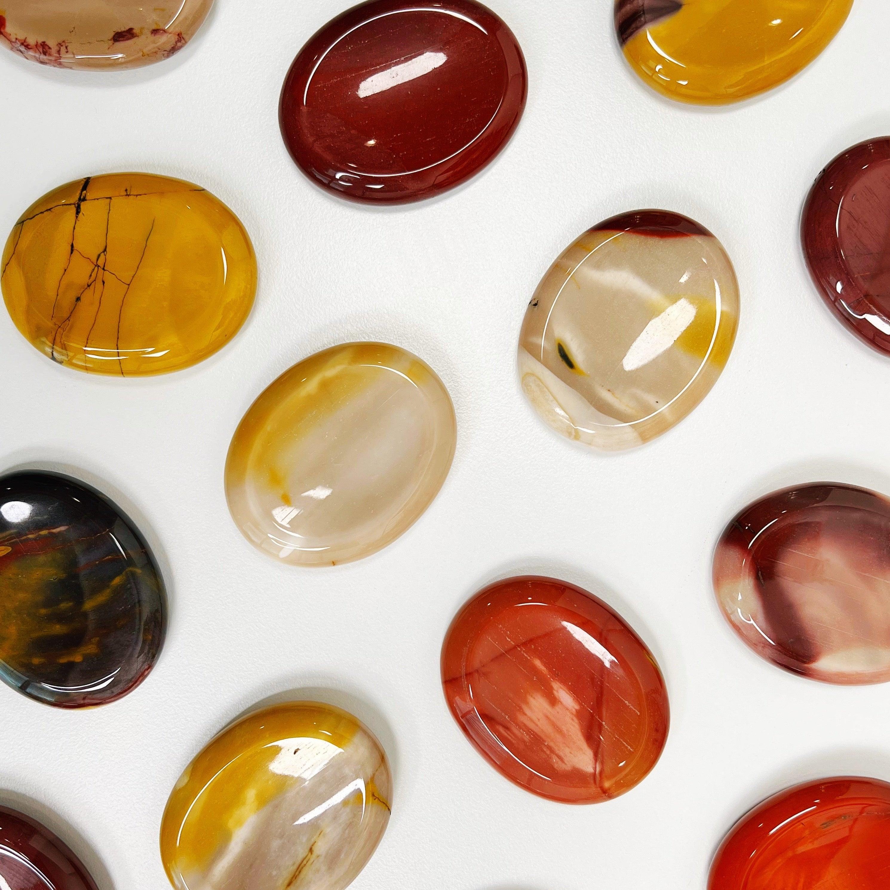 MOOKAITE THUMBSTONE - 33 bday, end of year sale, holiday sale, mookaite, mookaite jasper, new year sale, pocket crystal, pocket stone, thumbstone, update, worry stone - The Mineral Maven