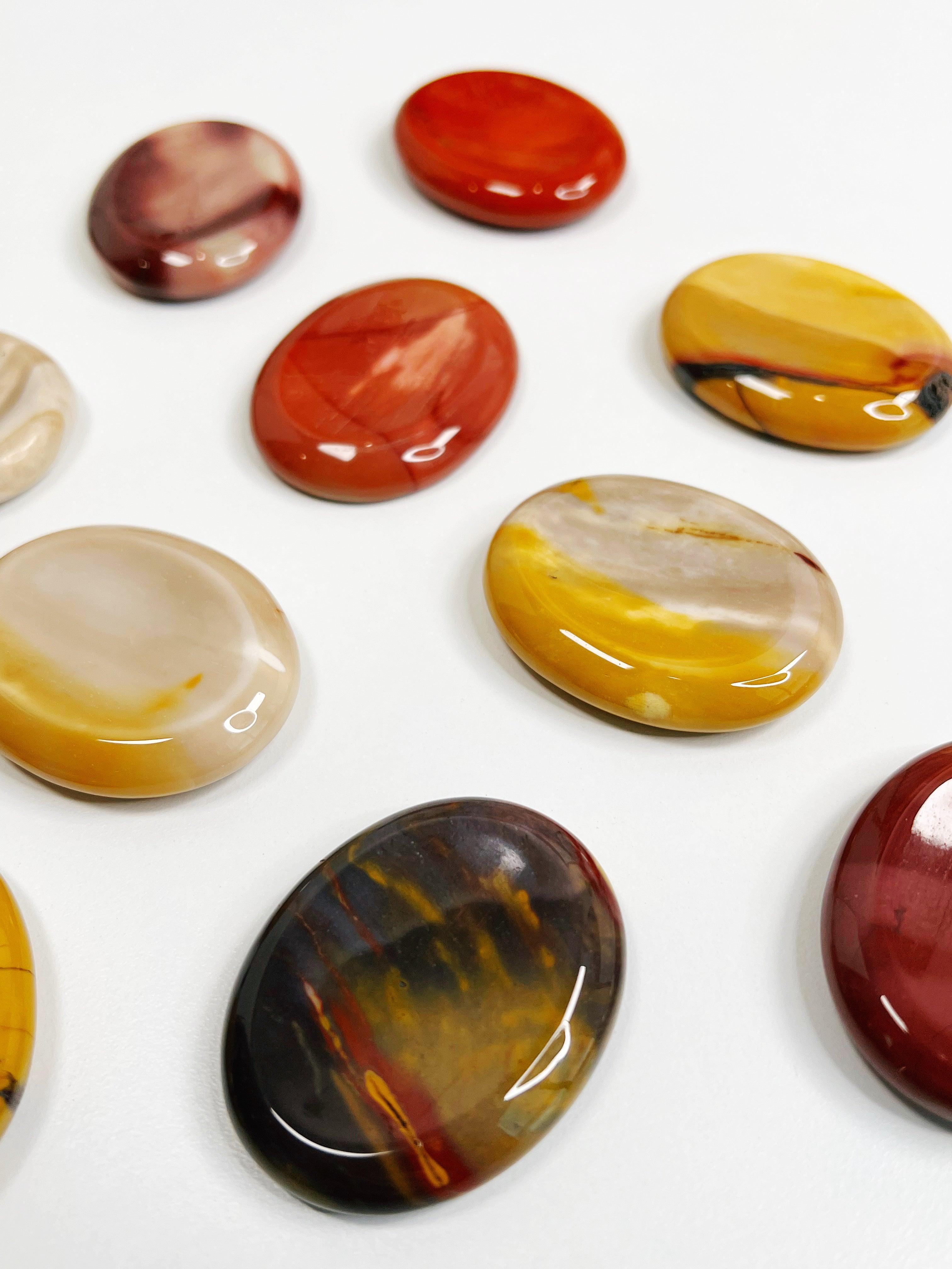 MOOKAITE THUMBSTONE - 33 bday, end of year sale, holiday sale, mookaite, mookaite jasper, new year sale, pocket crystal, pocket stone, thumbstone, update, worry stone - The Mineral Maven