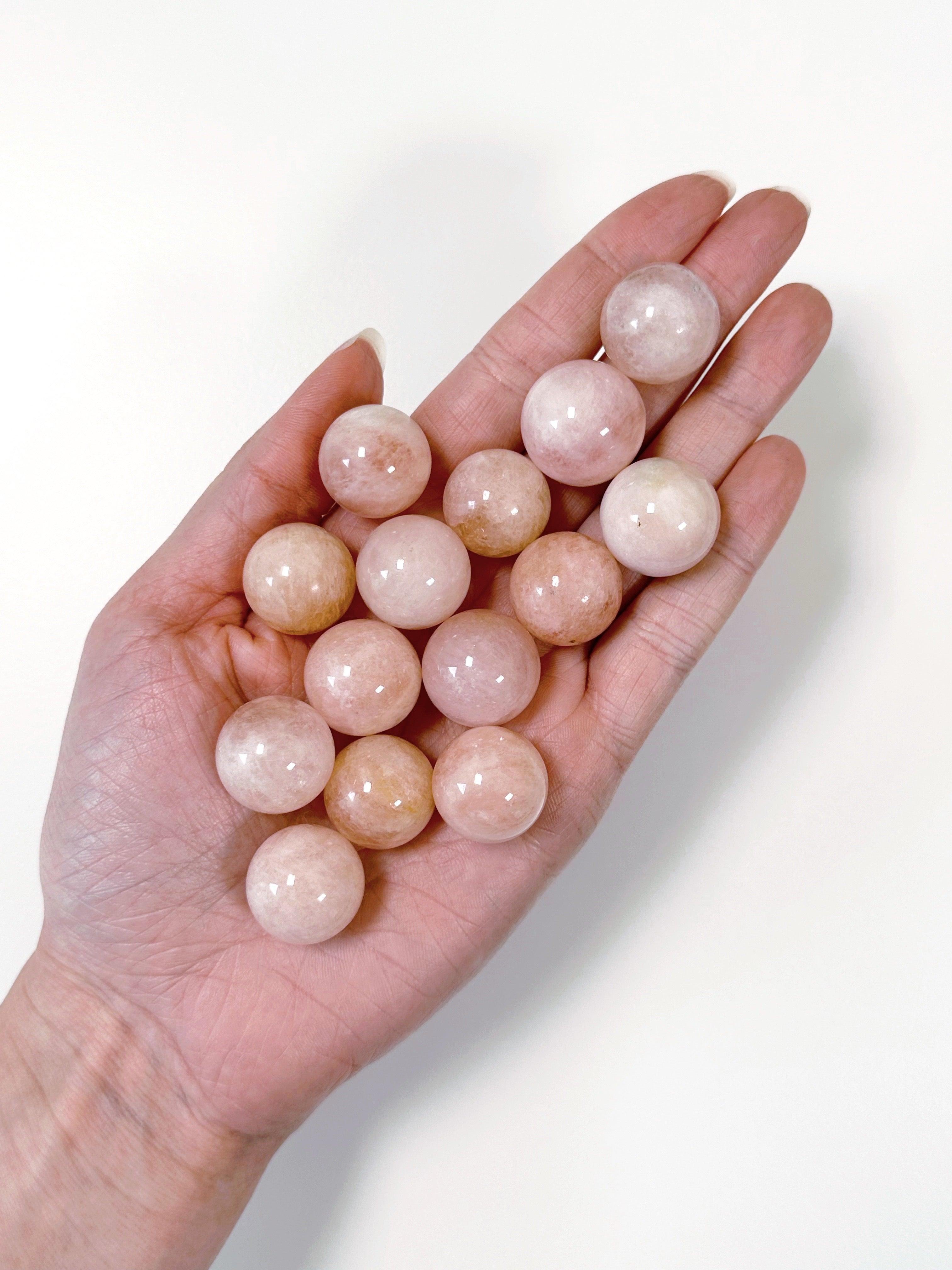 MORGANITE MINI SPHERE - 33 bday, beryl, Black Friday sale, end of year sale, holiday sale, love gift bundle, mini sphere, morganite, north carolina gem show, polished, sphere - The Mineral Maven