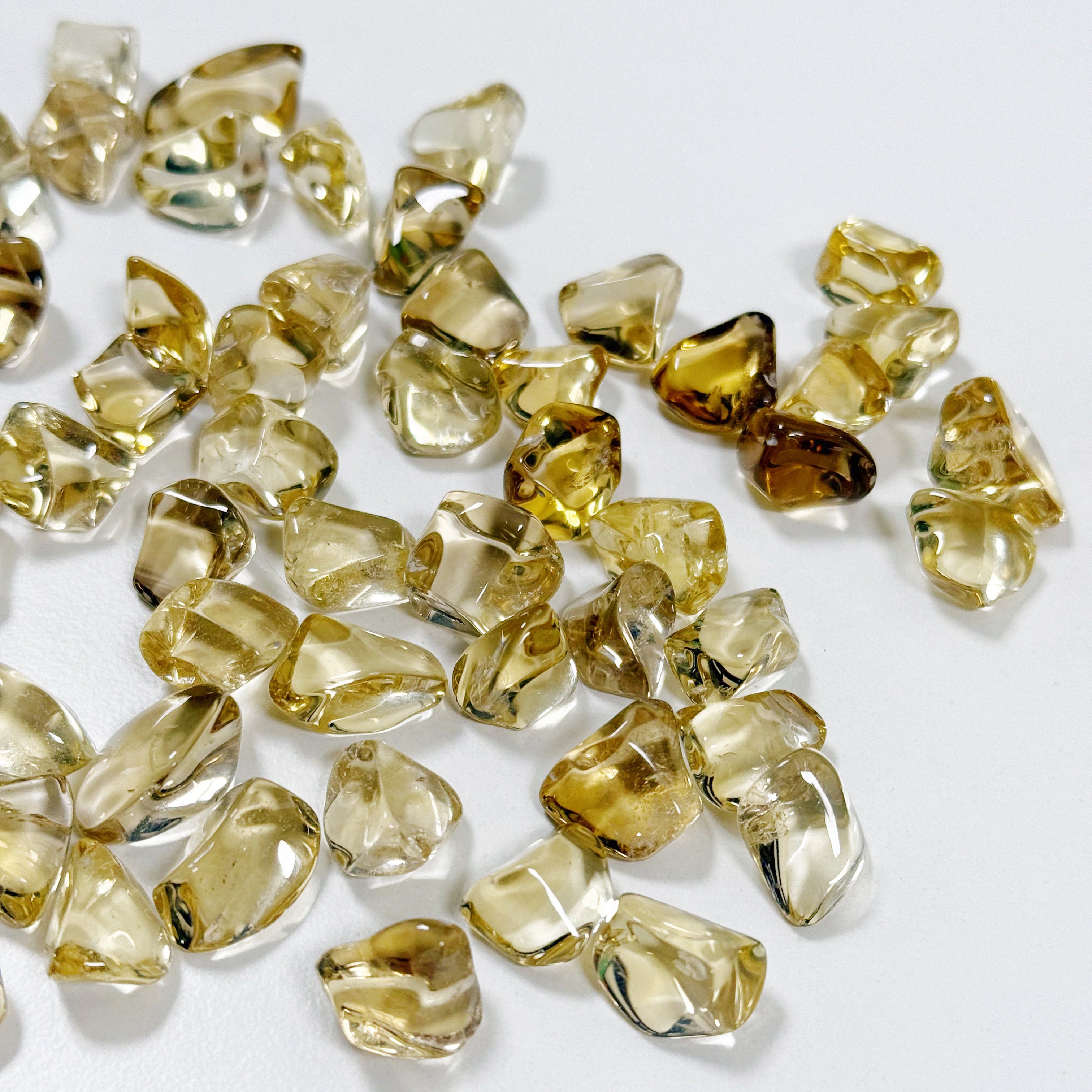 NATURAL CITRINE TUMBLE (HIGH QUALITY) - aries, citrine, natural, pocket crystal, summerween collection, tumble, tumbles, yellow - The Mineral Maven