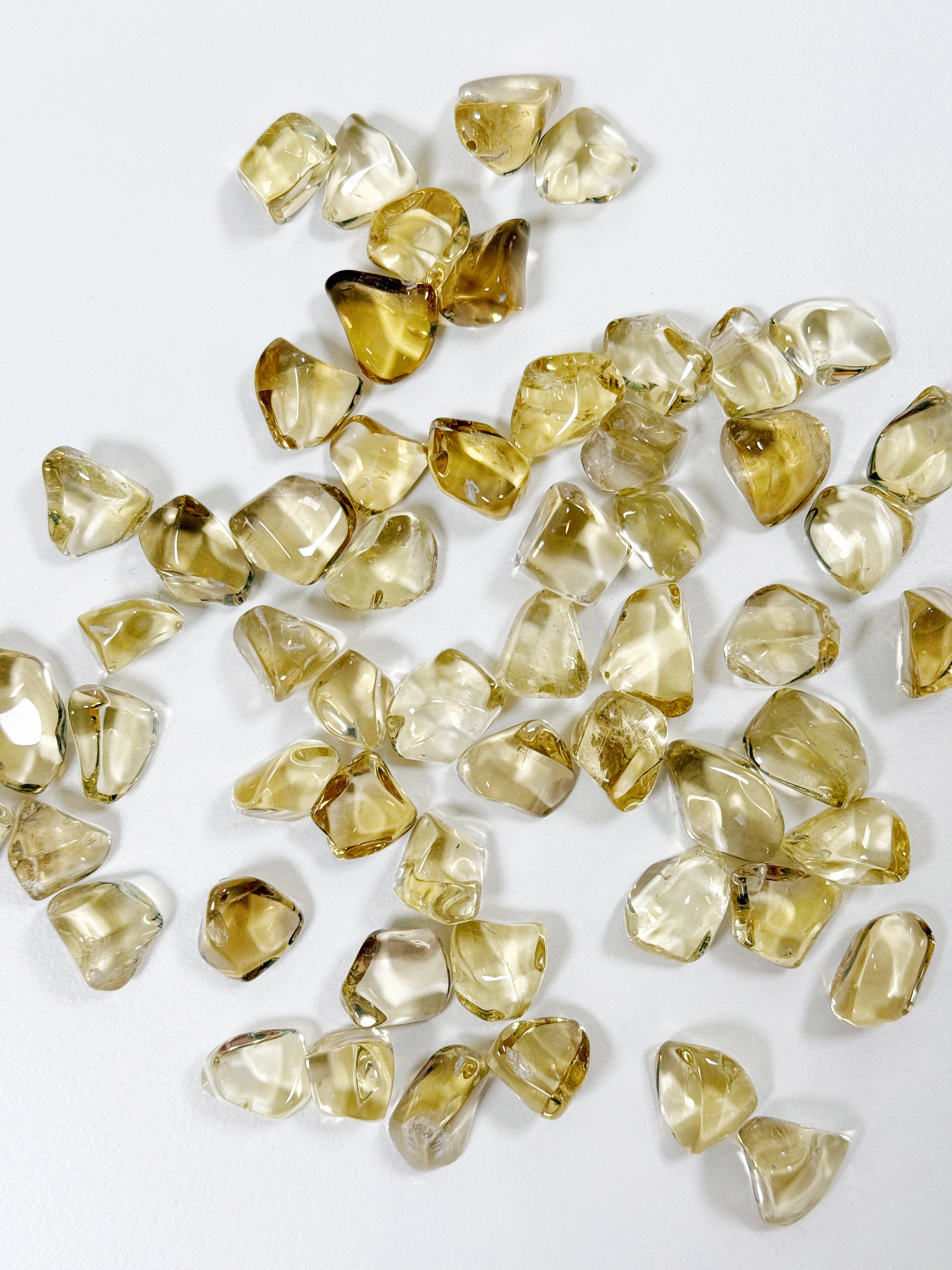 NATURAL CITRINE TUMBLE (HIGH QUALITY) - aries, citrine, natural, pocket crystal, summerween collection, tumble, tumbles, yellow - The Mineral Maven
