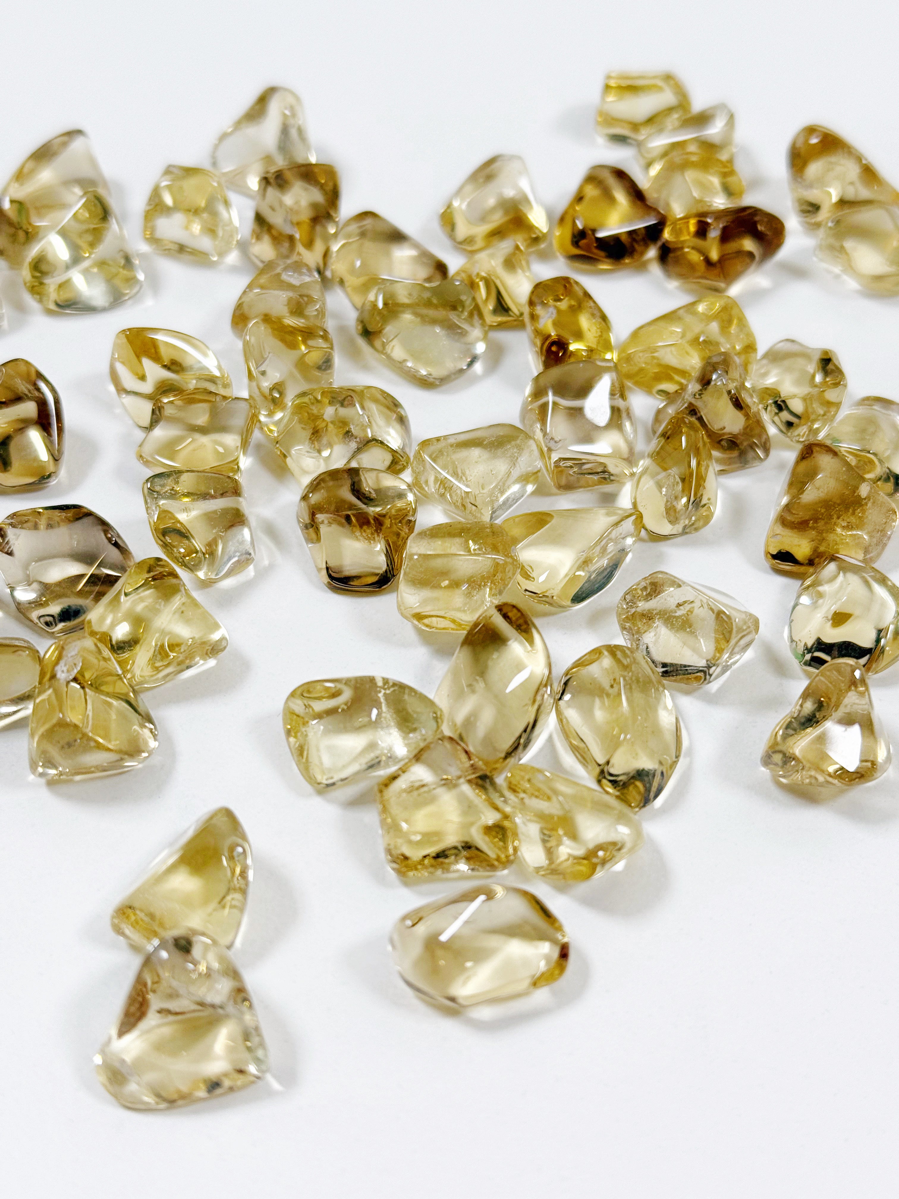 NATURAL CITRINE TUMBLE (HIGH QUALITY) - aries, citrine, natural, pocket crystal, summerween collection, tumble, tumbles, yellow - The Mineral Maven