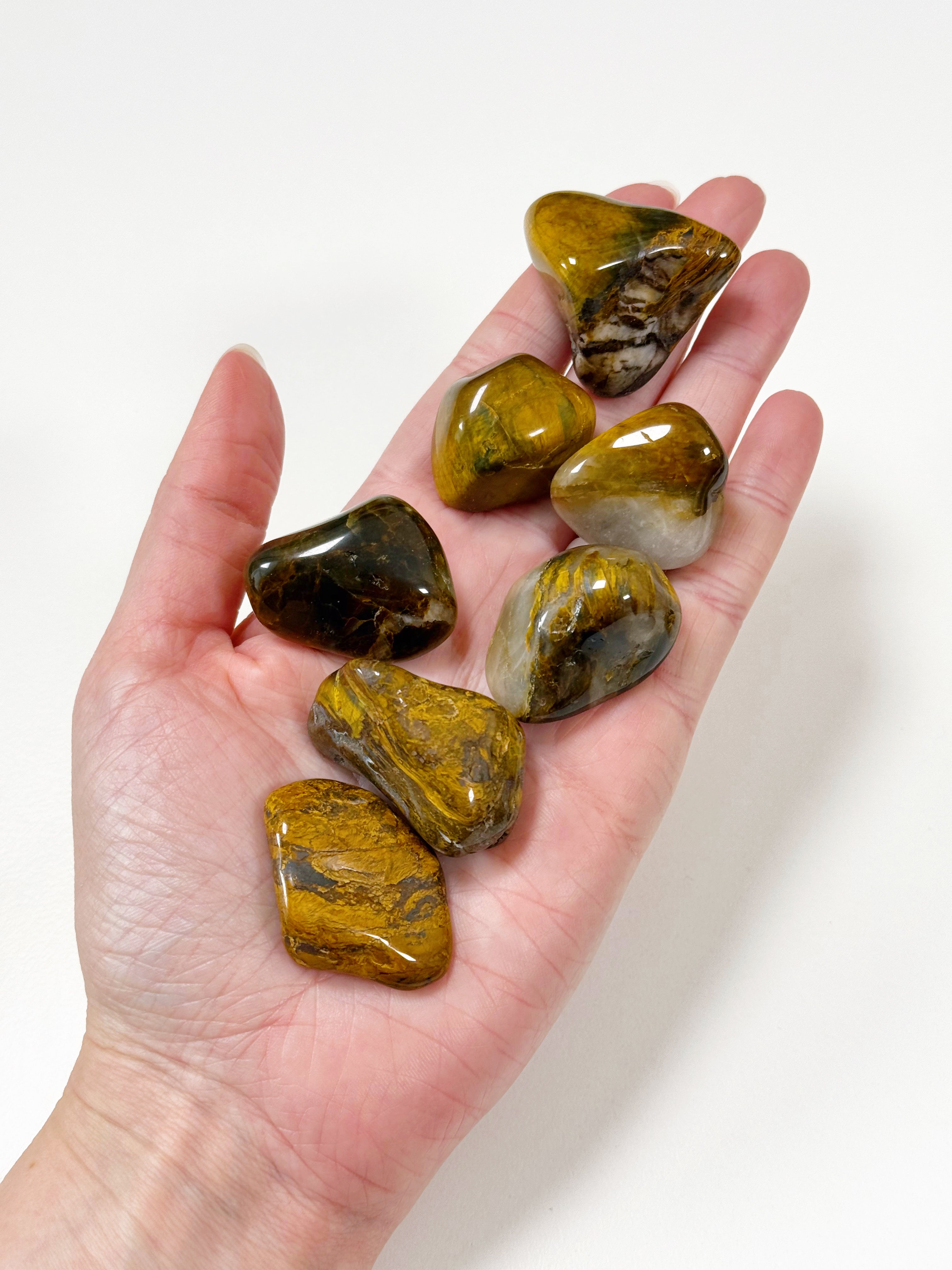 NELLITE TUMBLE - crystals for beginners, leo, Nellie, nellite, pietersite, pocket crystal, pocket crystals, pocket stone, tigers eye, tucson mini drop, tumble - The Mineral Maven