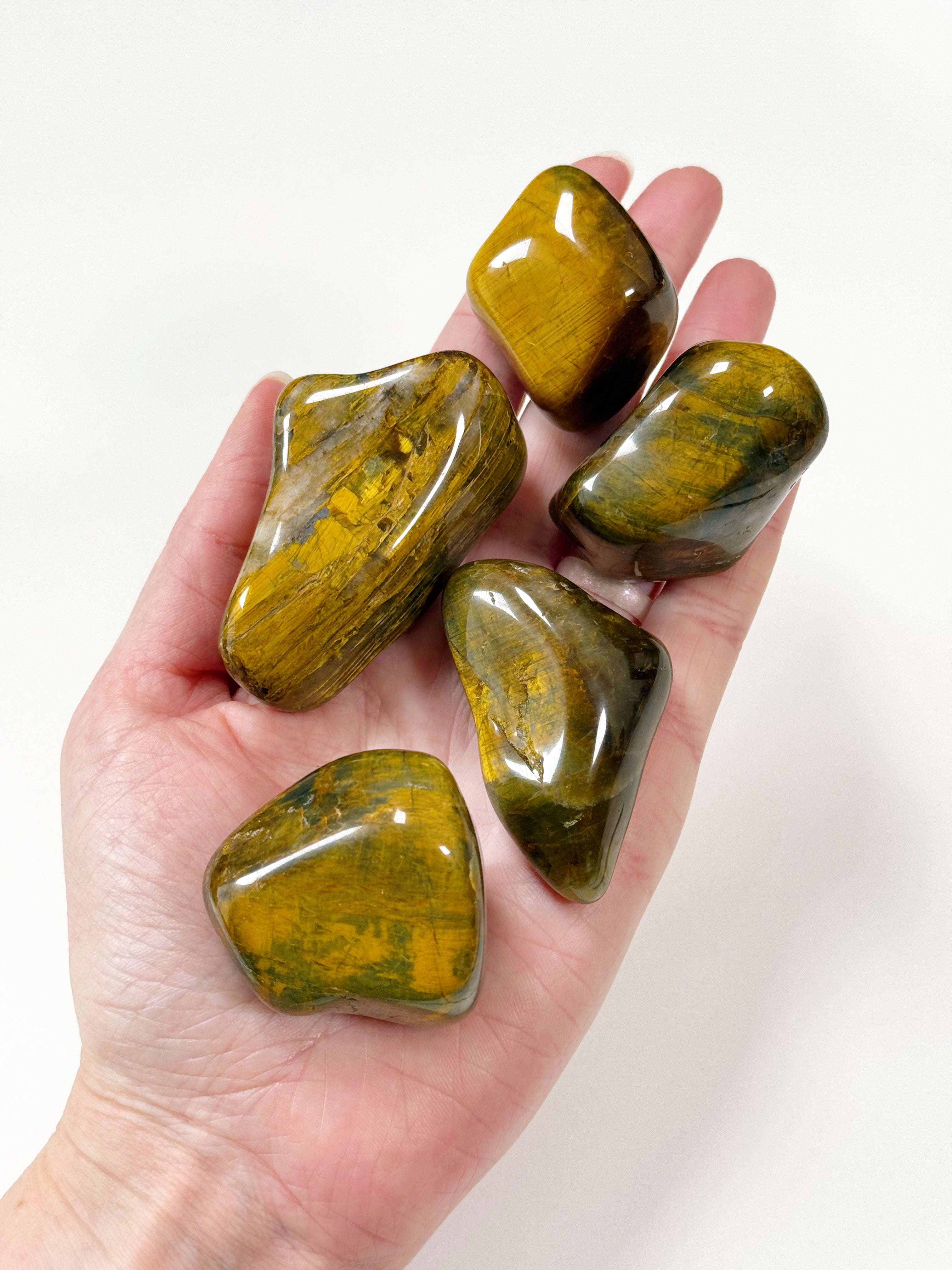 NELLITE TUMBLE - crystals for beginners, leo, Nellie, nellite, pietersite, pocket crystal, pocket crystals, pocket stone, tigers eye, tucson mini drop, tumble - The Mineral Maven